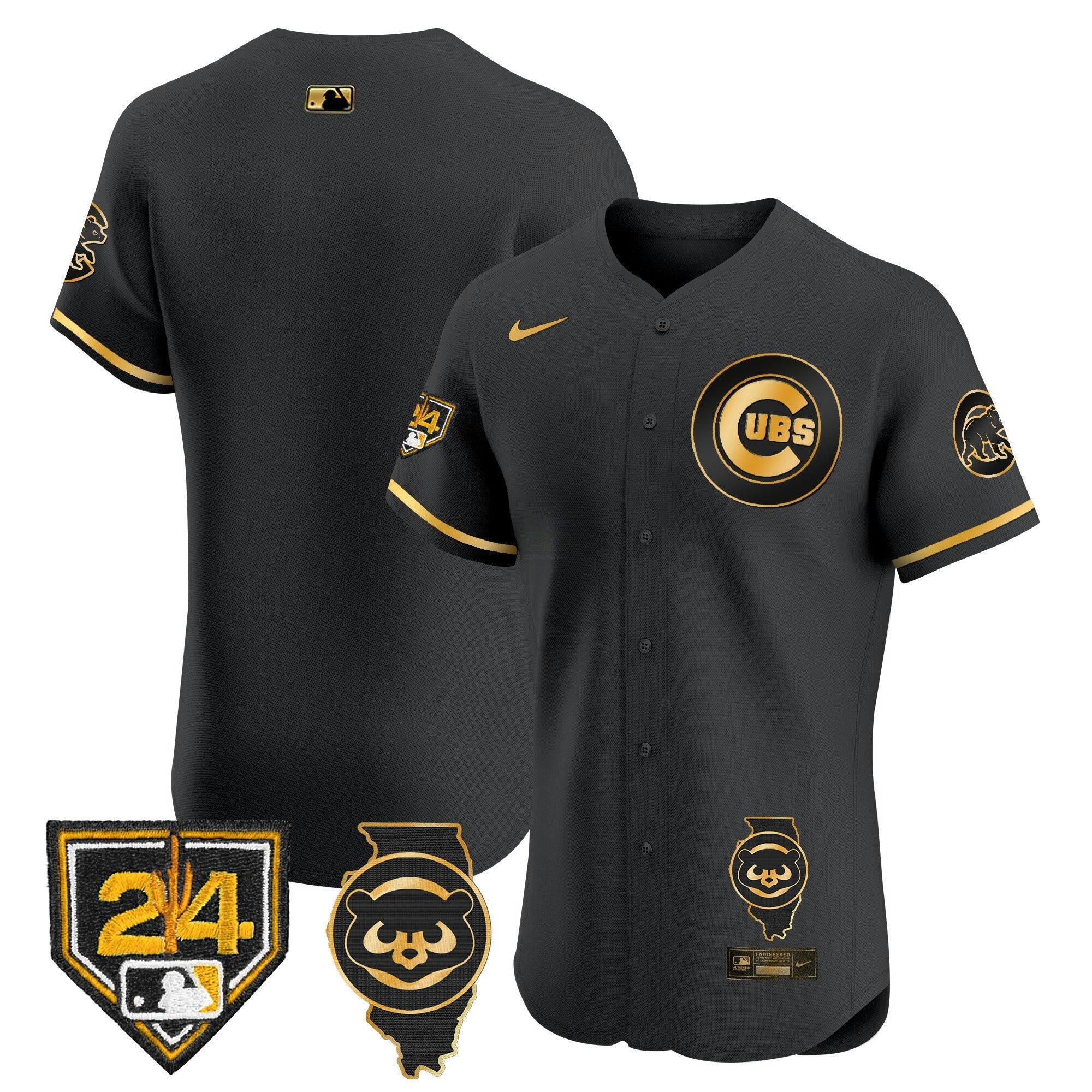 Camisa MLB Men’s Chicago Spring Training & Illinois Patch Vapor Premier Elite Jersey