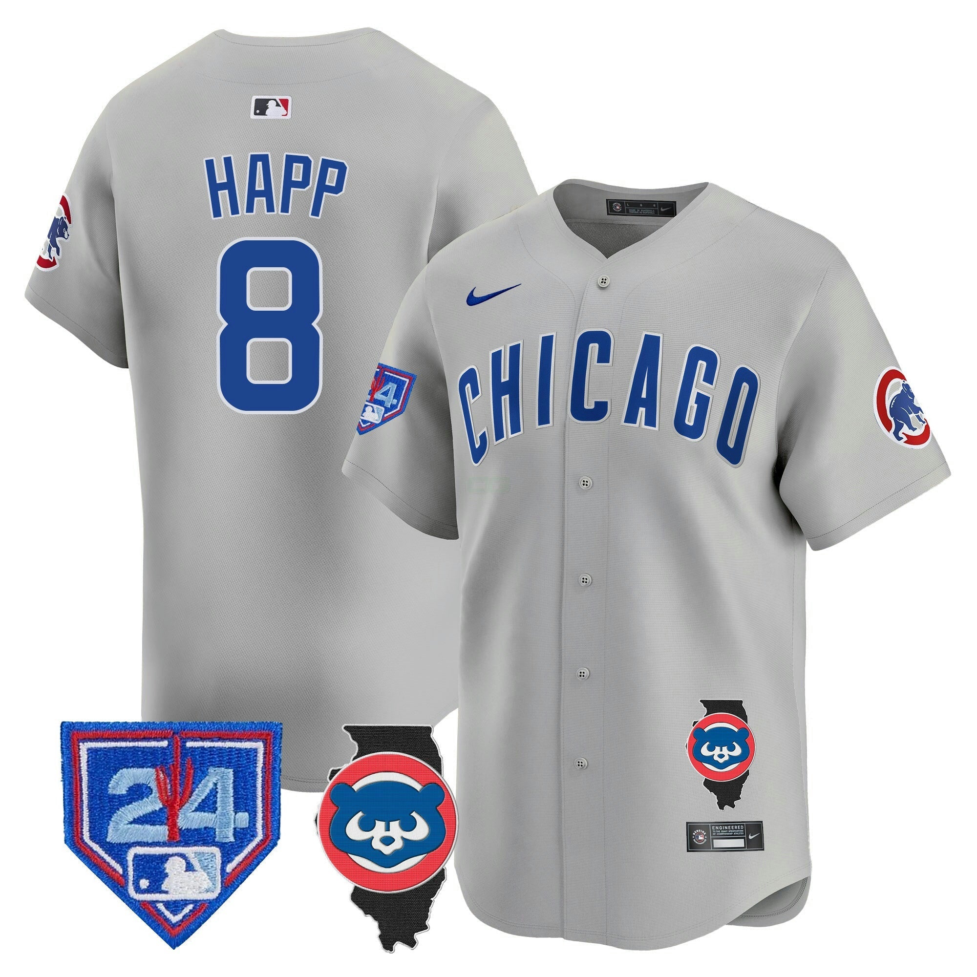 Camisa MLB Men’s Chicago Spring Training & Illinois Patch Vapor Premier Limited Jersey