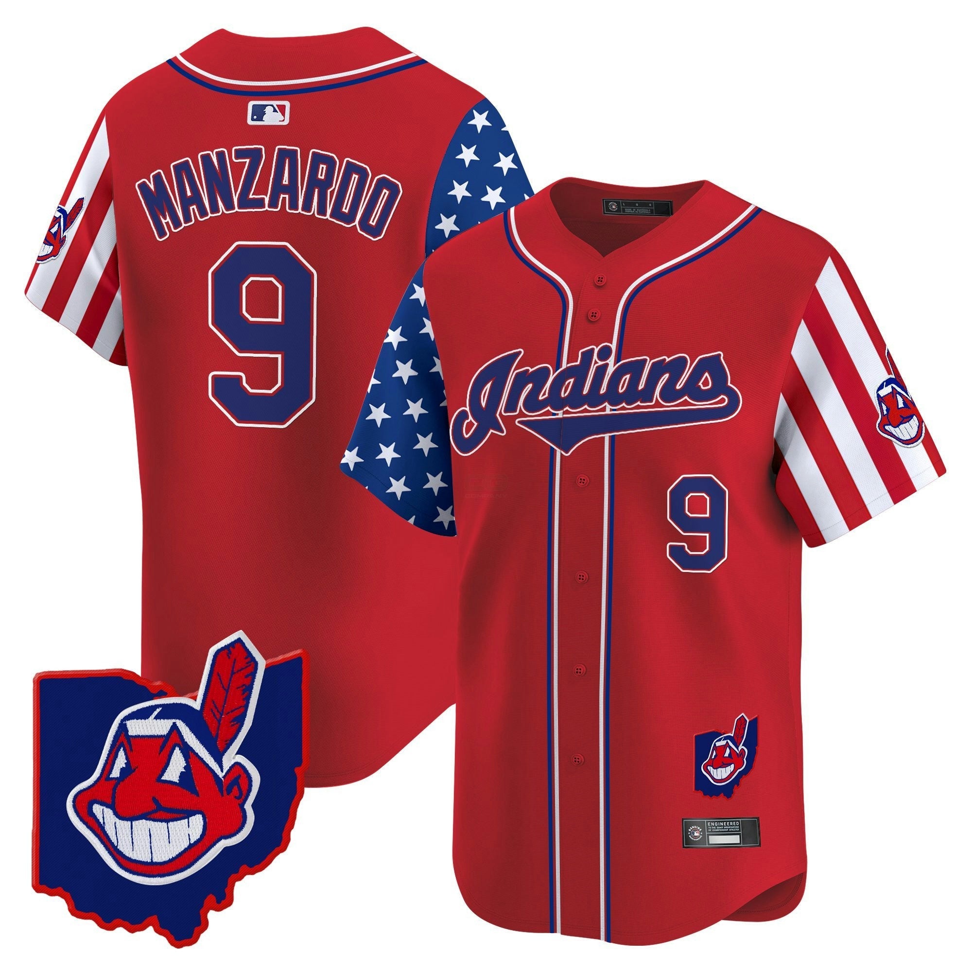 Camisa MLB Men’s Cleveland Indians 2025 Independence Day Vapor Premier Limited Jersey