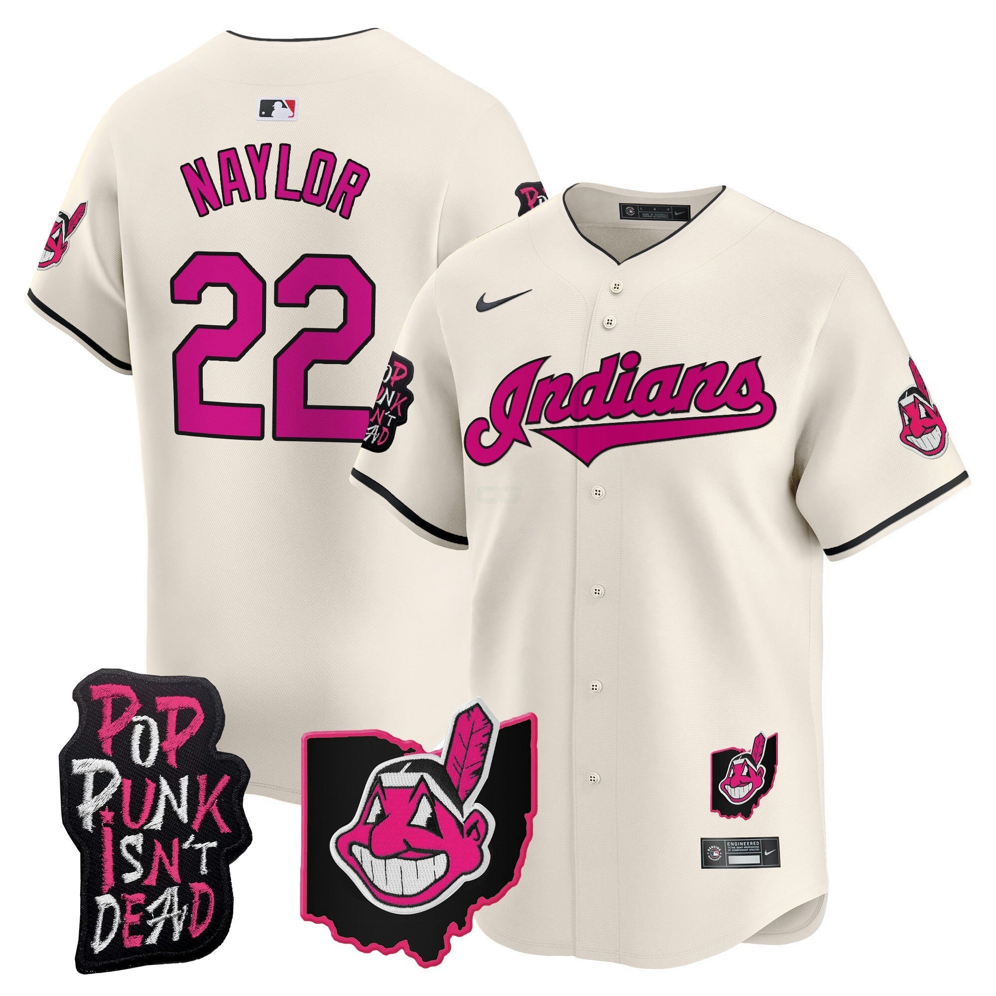 Camisa MLB Men’s Cleveland Indians MGK Patch Vapor Premier Limited Jersey