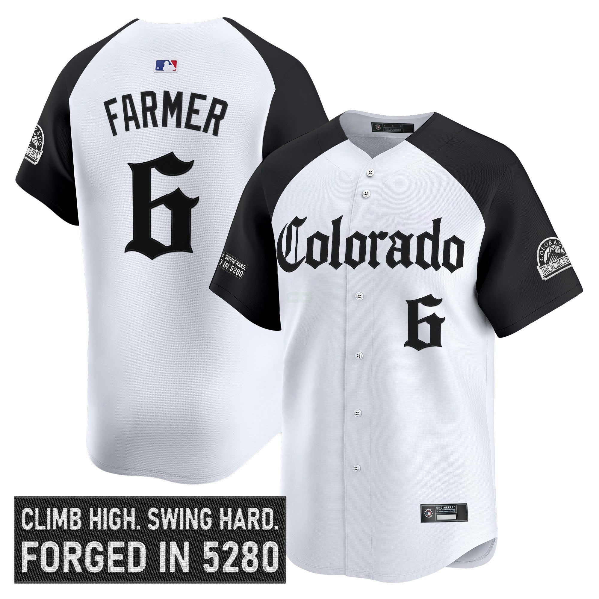 Camisa MLB Men’s Colorado ‘Gothic Mile High Shadows Edition’ Vapor Premier Limited Jersey