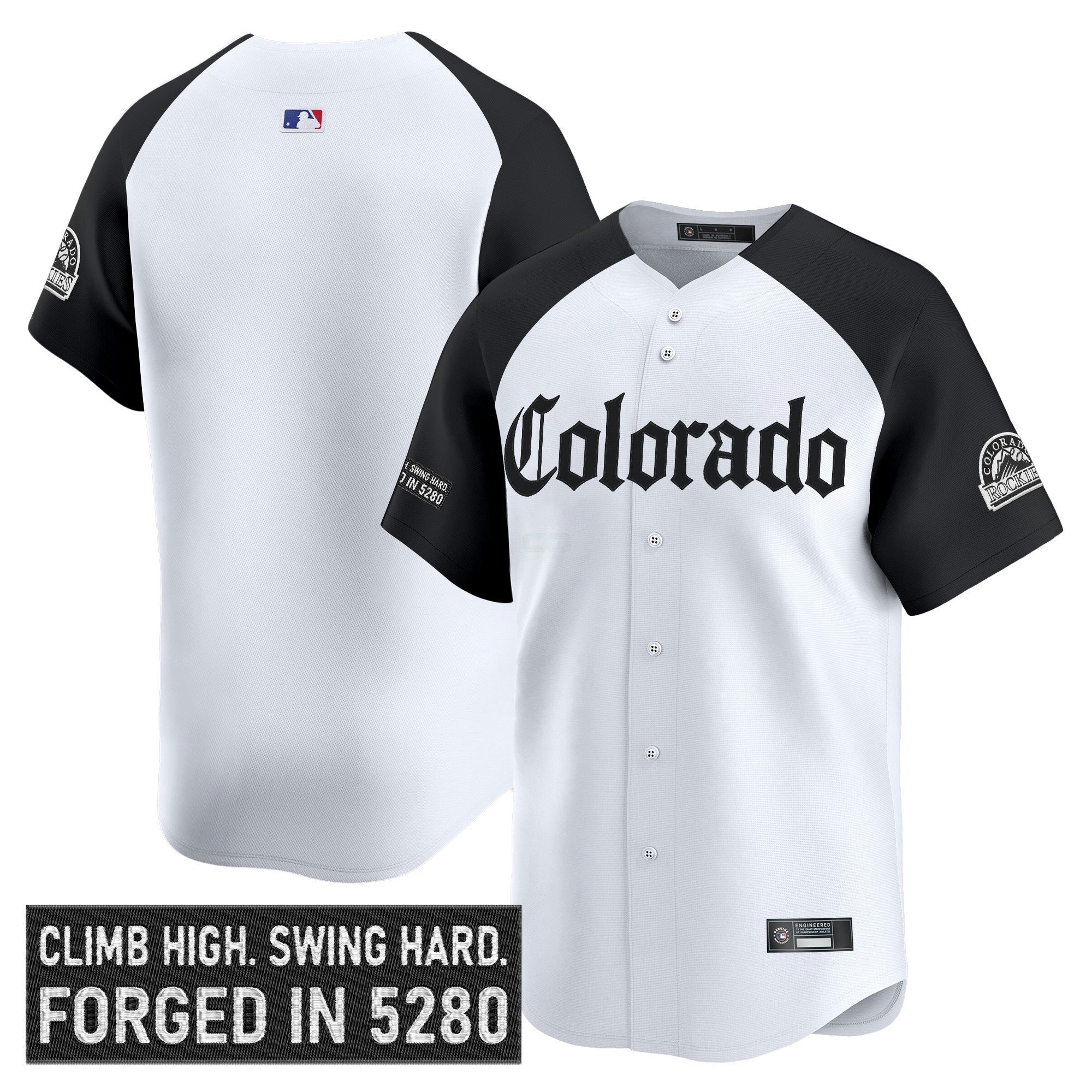 Camisa MLB Men’s Colorado ‘Gothic Mile High Shadows Edition’ Vapor Premier Limited Jersey