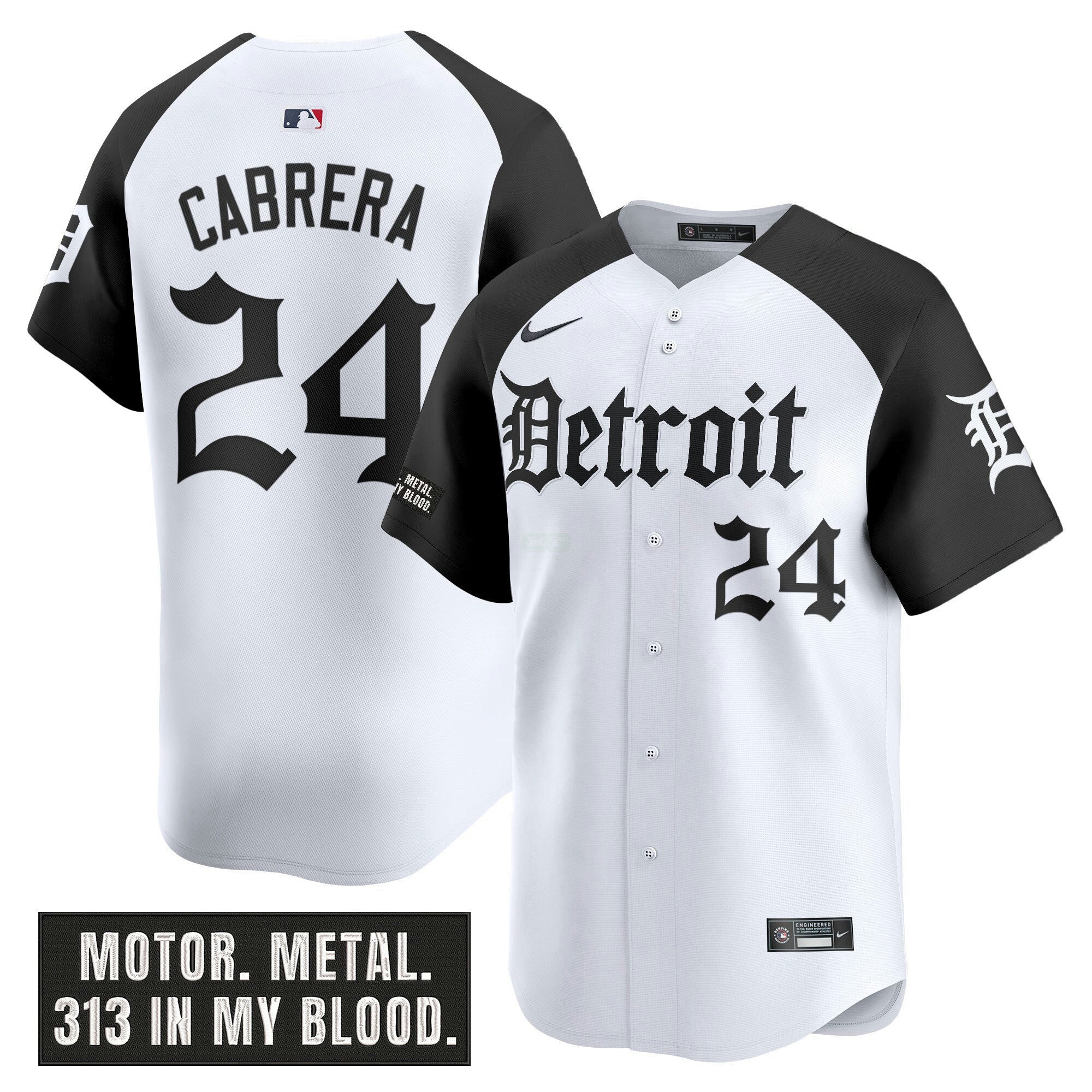 Camisa MLB Men’s Detroit ‘Motor Gothic Edition’ Vapor Premier Limited Jersey