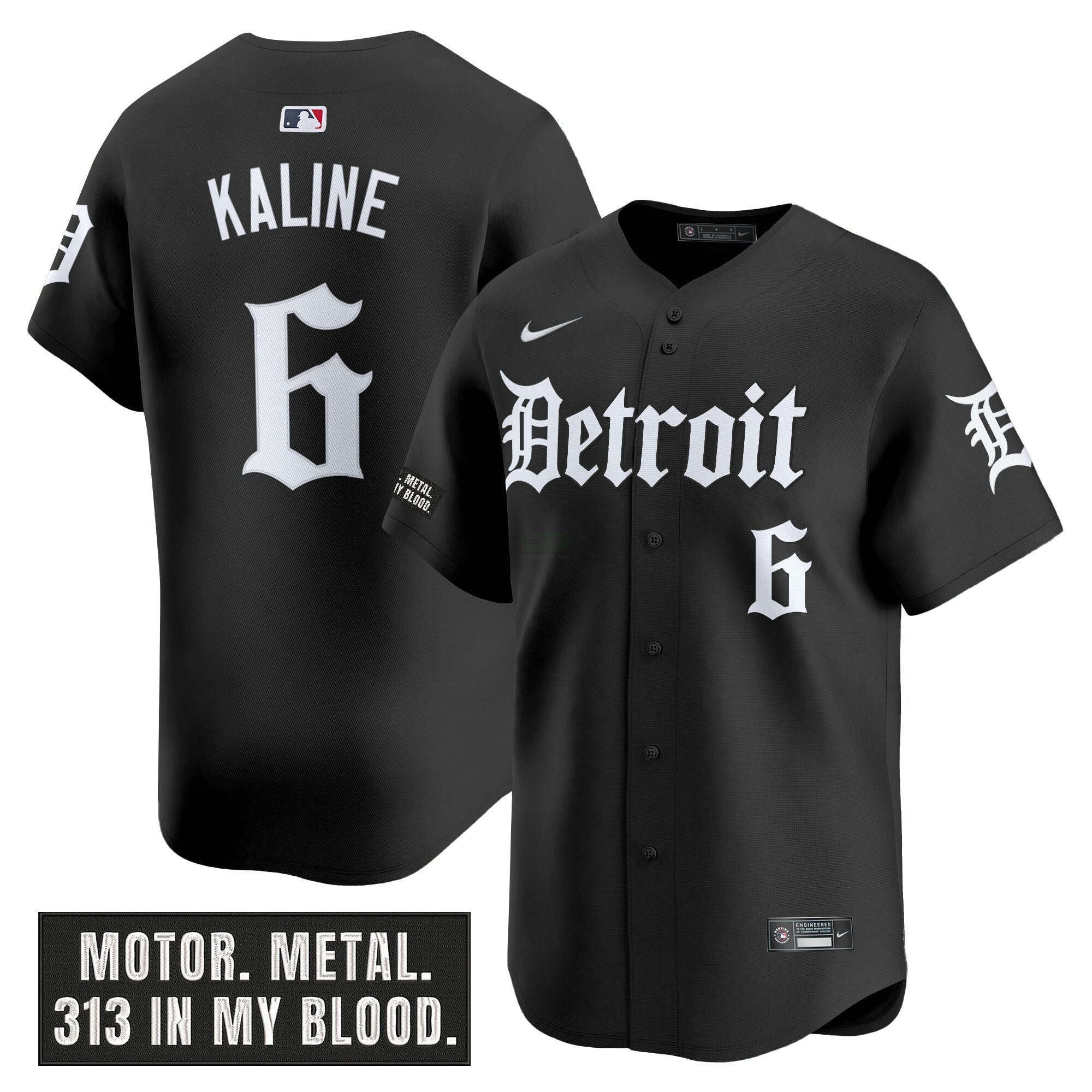 Camisa MLB Men’s Detroit ‘Motor Gothic Edition’ Vapor Premier Limited Jersey