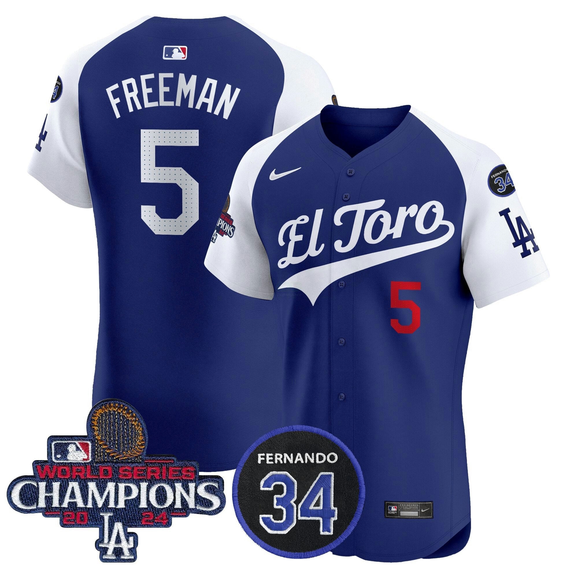 Camisa MLB Men’s El Toro 2024 World Series Champions Patch Vapor Premier Elite Jersey