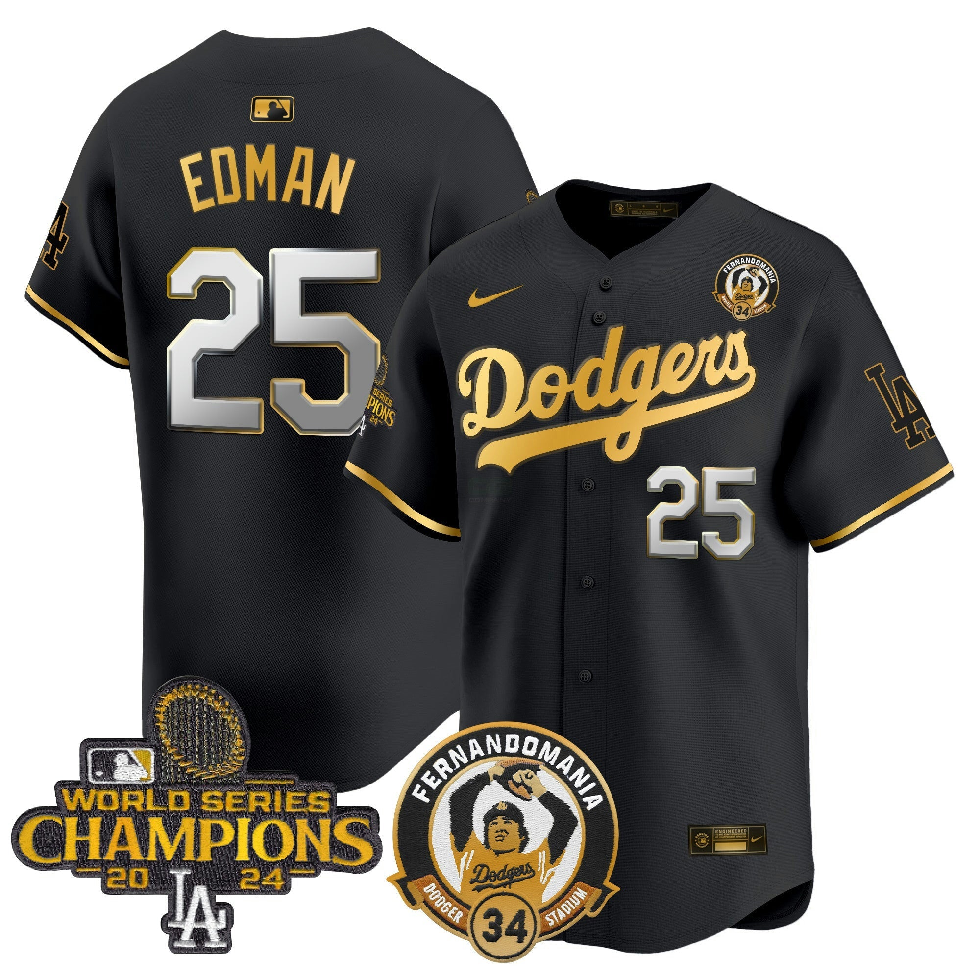 Camisa MLB Men’s Fernando & 2024 World Series Champions Patch Vapor Premier Limited Jersey