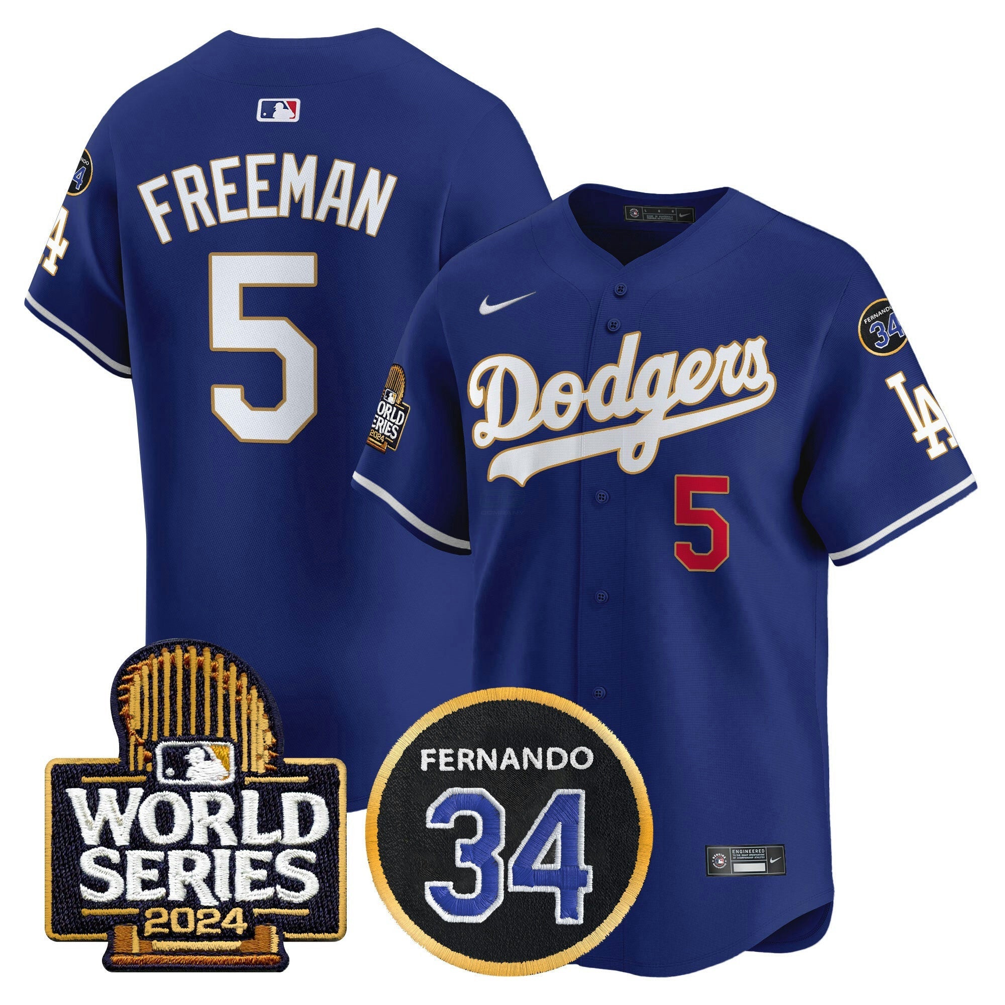 Camisa MLB Men’s Fernando Memorial & 2024 World Series Patch Vapor Premier Limited Jersey