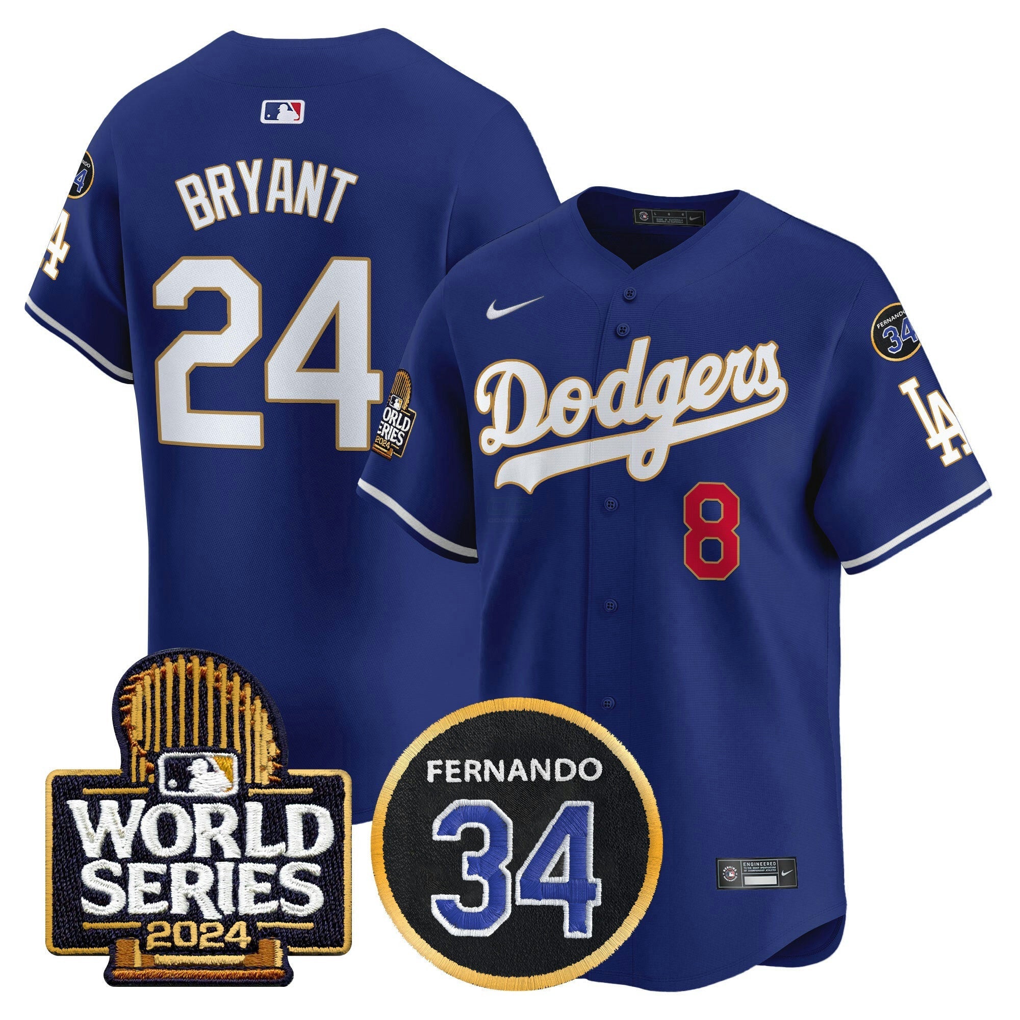 Camisa MLB Men’s Fernando Memorial & 2024 World Series Patch Vapor Premier Limited Jersey