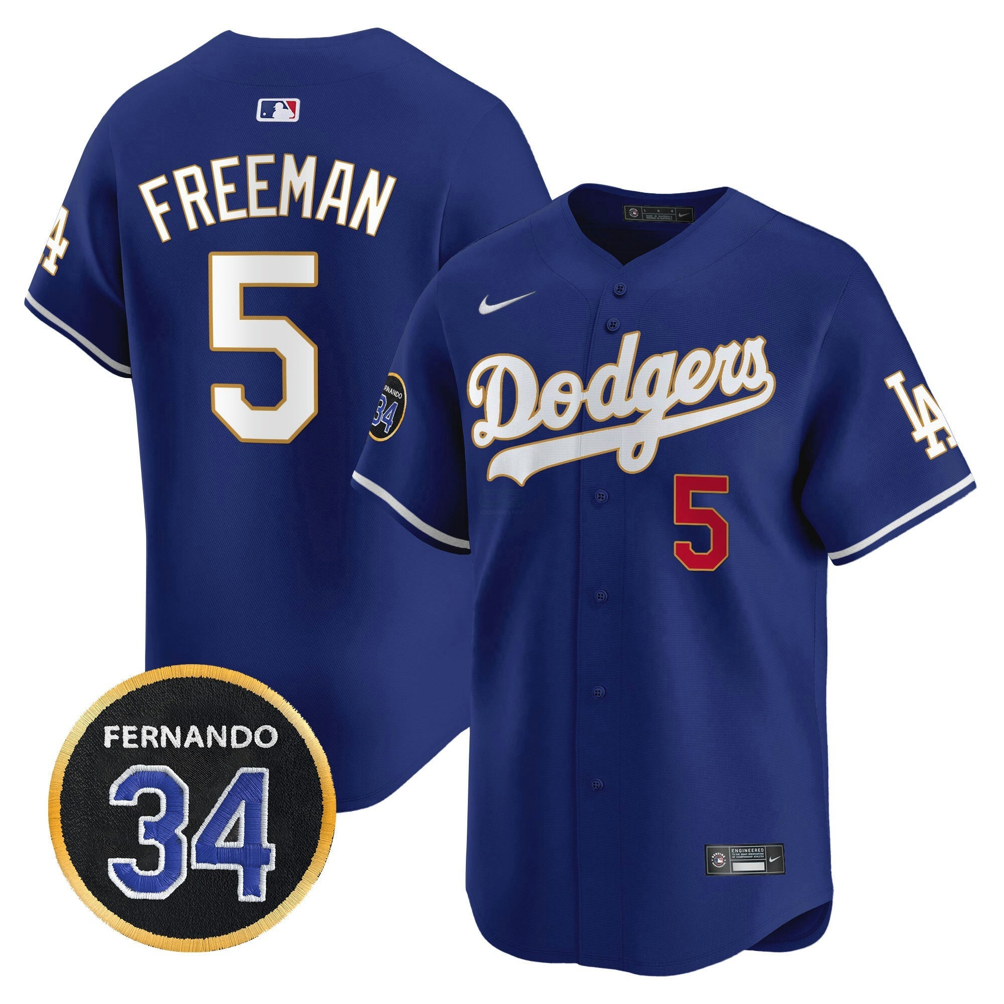 Camisa MLB Men’s Fernando Valenzuela Memorial Patch Vapor Premier Limited Jersey