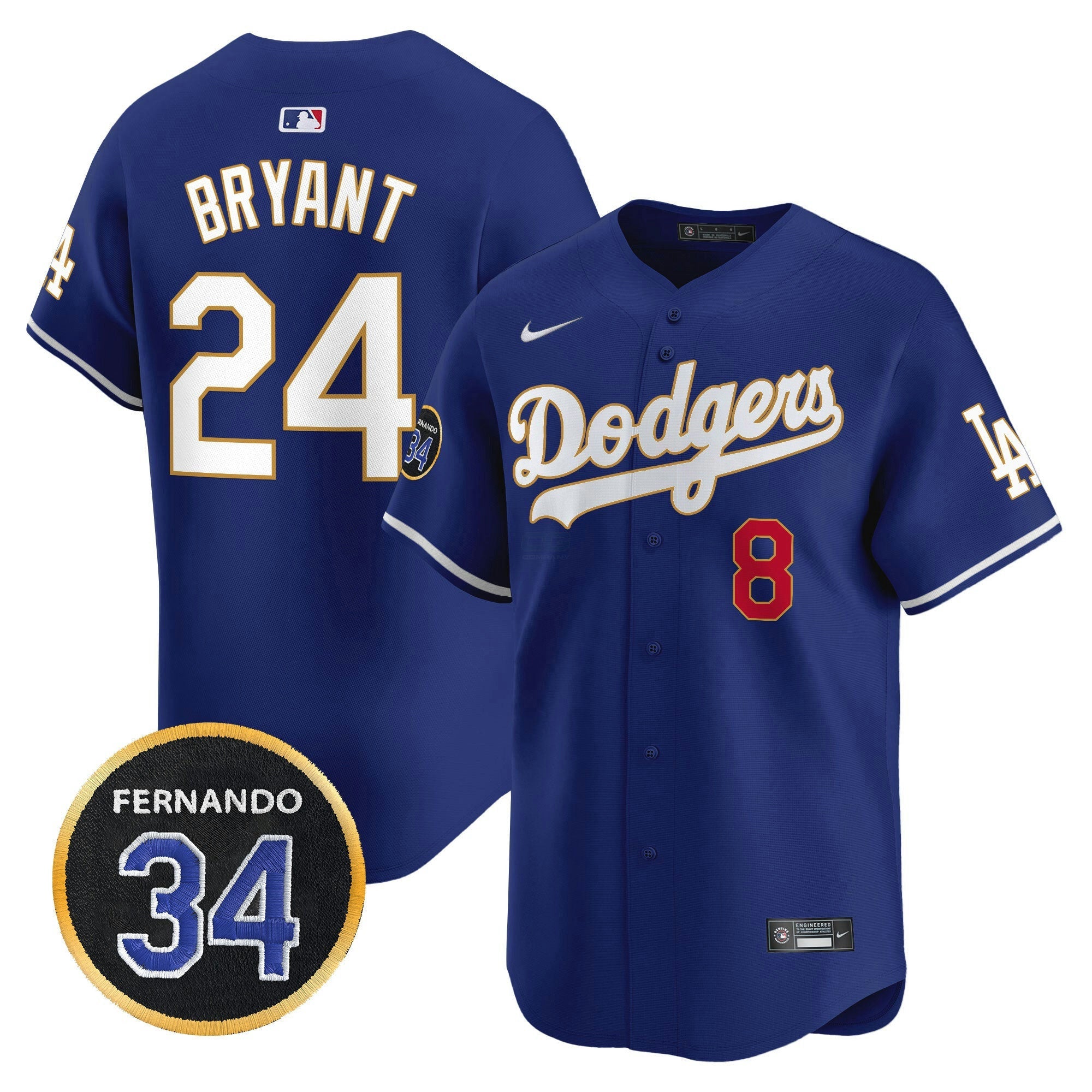 Camisa MLB Men’s Fernando Valenzuela Memorial Patch Vapor Premier Limited Jersey