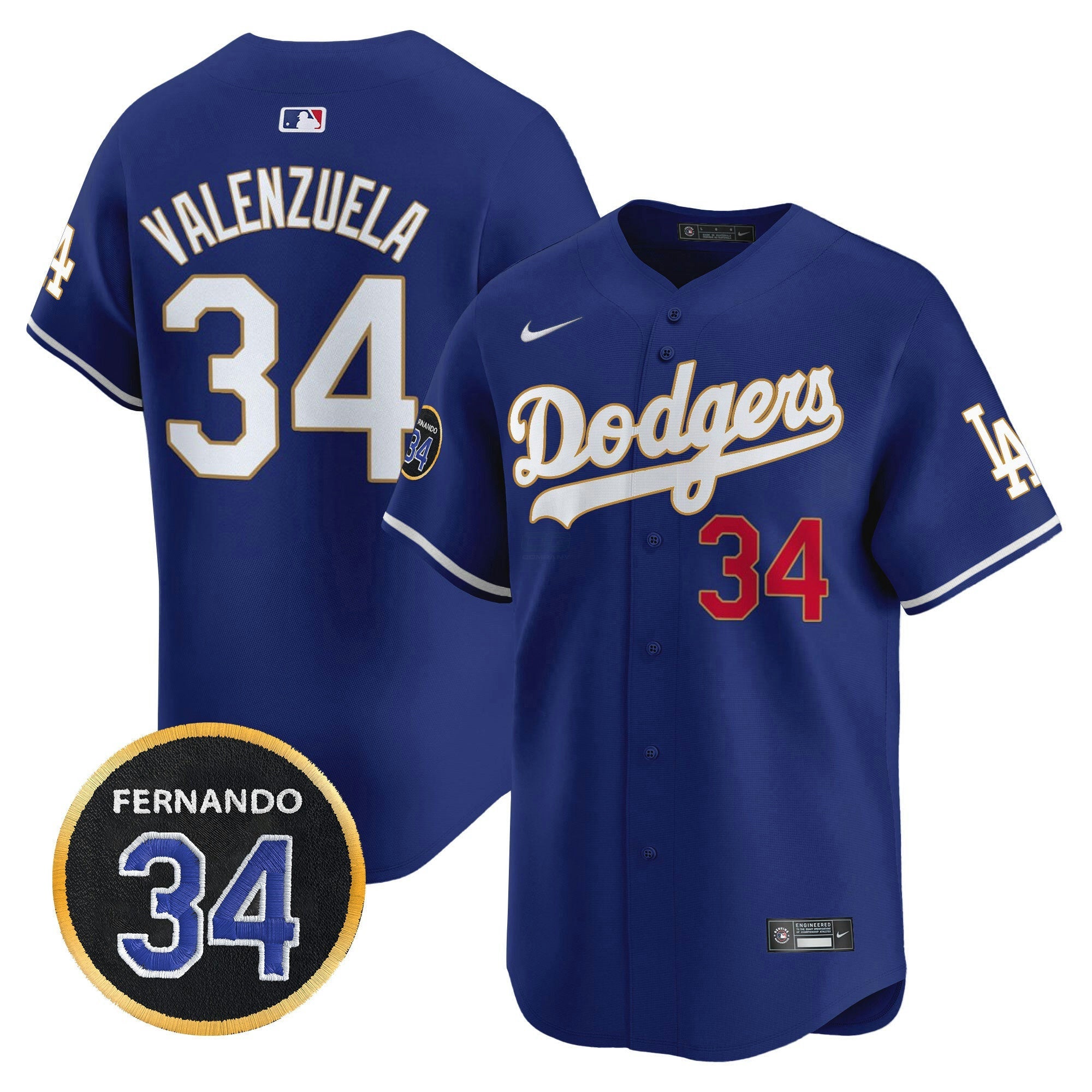 Camisa MLB Men’s Fernando Valenzuela Memorial Patch Vapor Premier Limited Jersey
