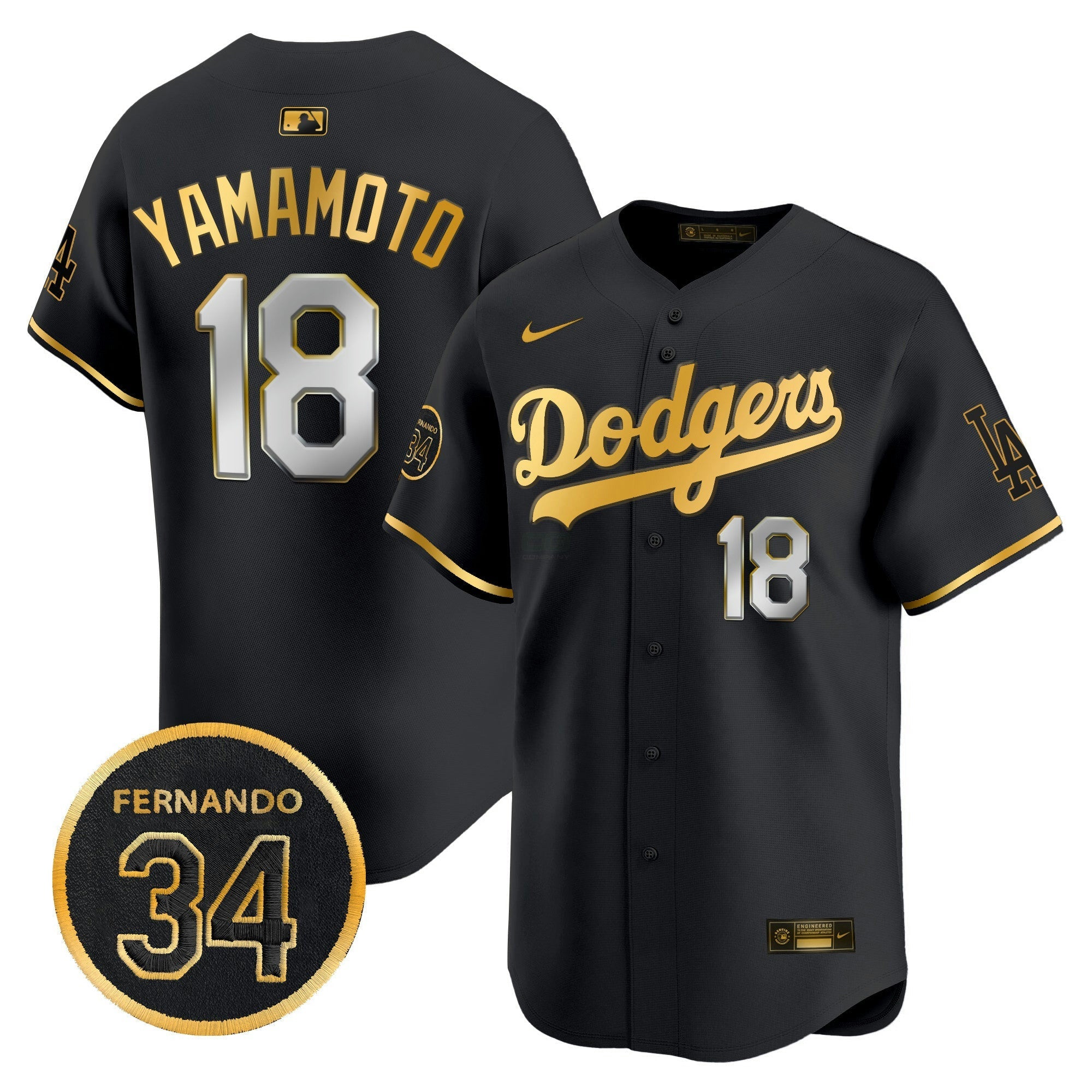 Camisa MLB Men’s Fernando Valenzuela Memorial Patch Vapor Premier Limited Jersey