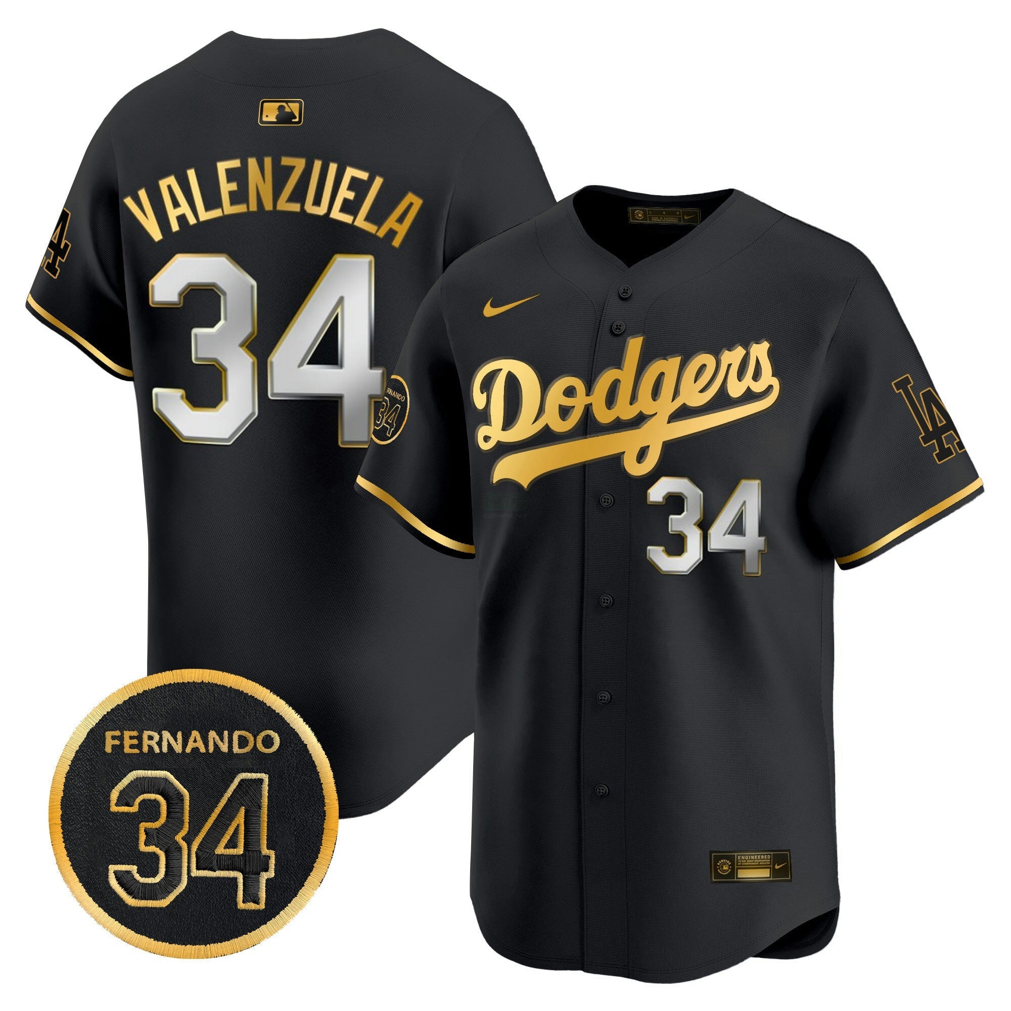 Camisa MLB Men’s Fernando Valenzuela Memorial Patch Vapor Premier Limited Jersey
