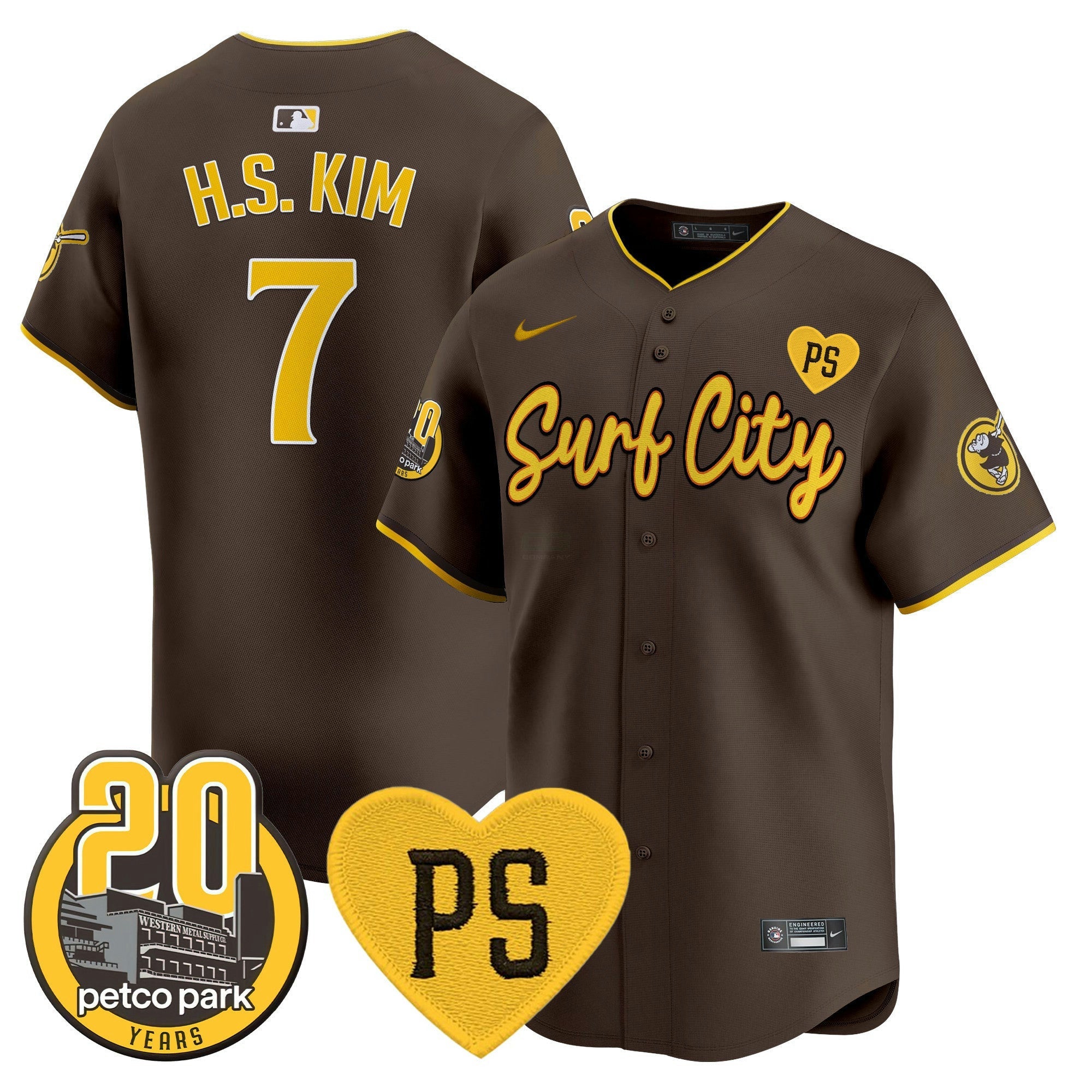 Camisa MLB Men’s “For Peter” & Petco Park 20th Patch Vapor Premier Limited Jersey V3