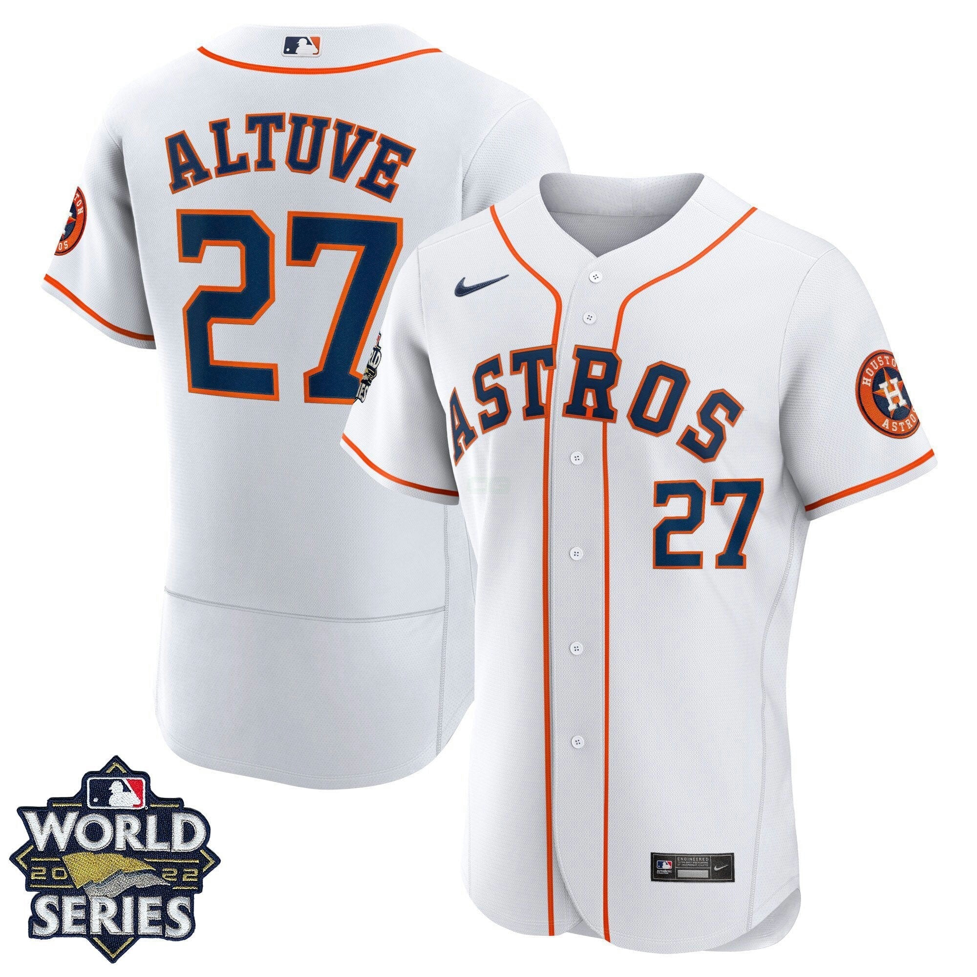 Camisa MLB Men’s Houston 2022 World Series Home Player Jersey – Branca