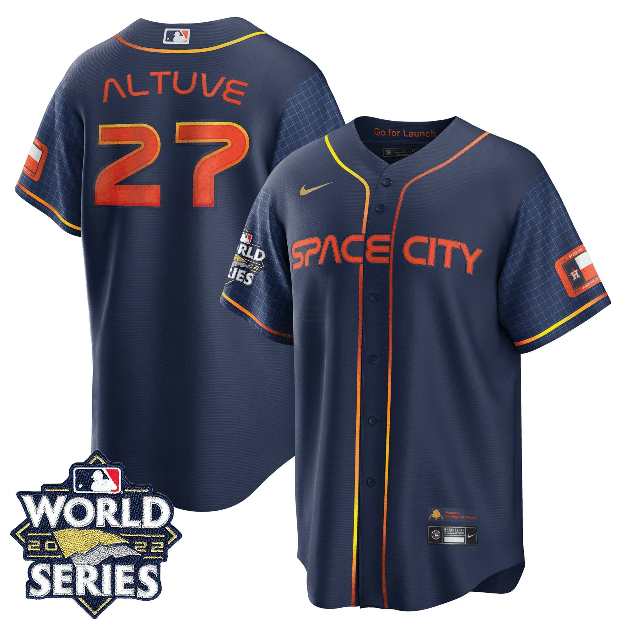 Camisa MLB Men’s Houston 2022 World Series Space City Player Jersey