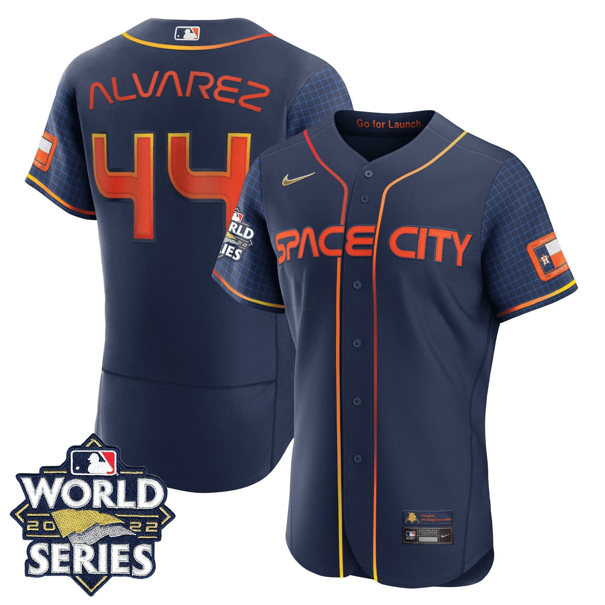Camisa MLB Men’s Houston 2022 World Series Space City Player Jersey