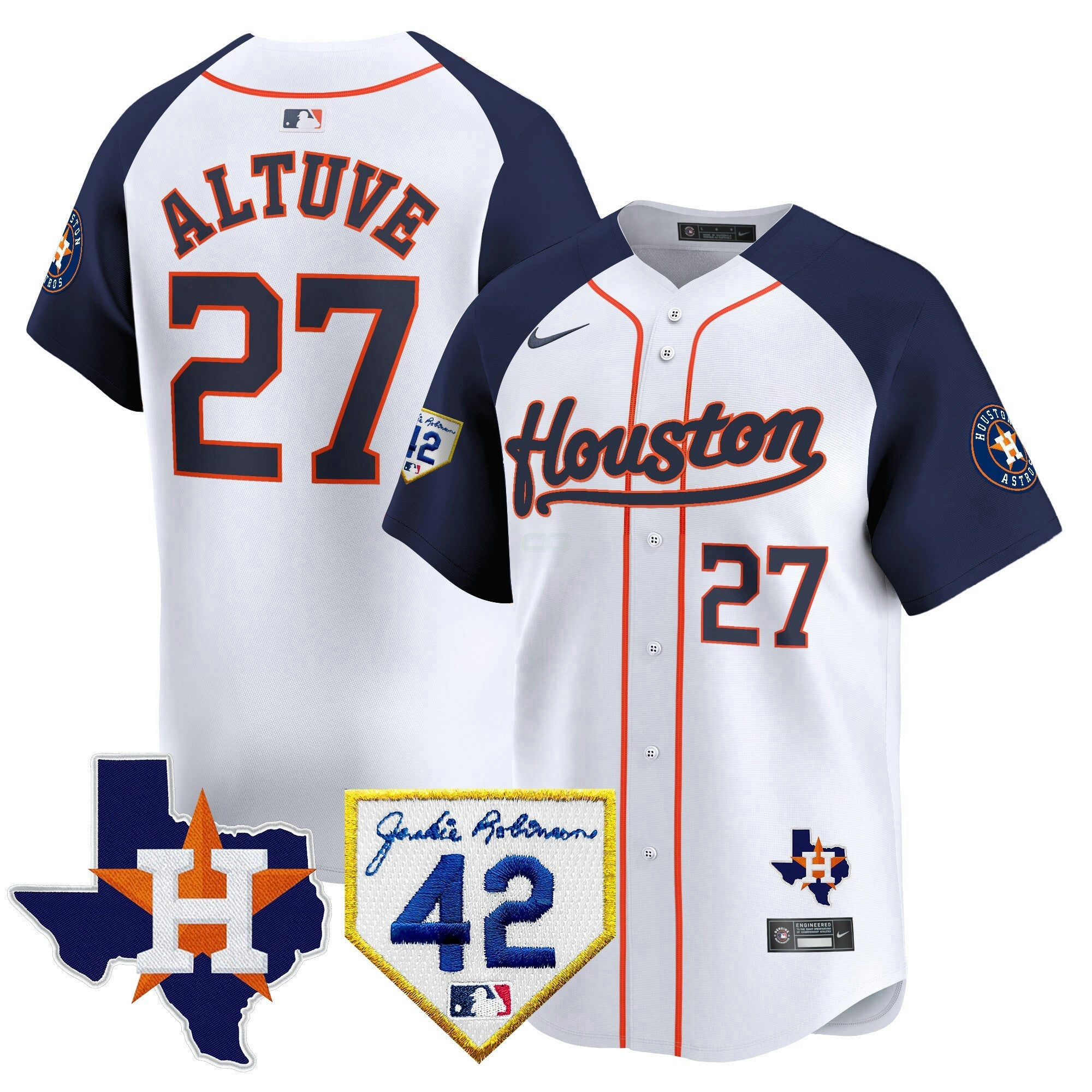 Camisa MLB Men’s Houston 2024 Jackie Robinson Patch Vapor Premier Limited Jersey