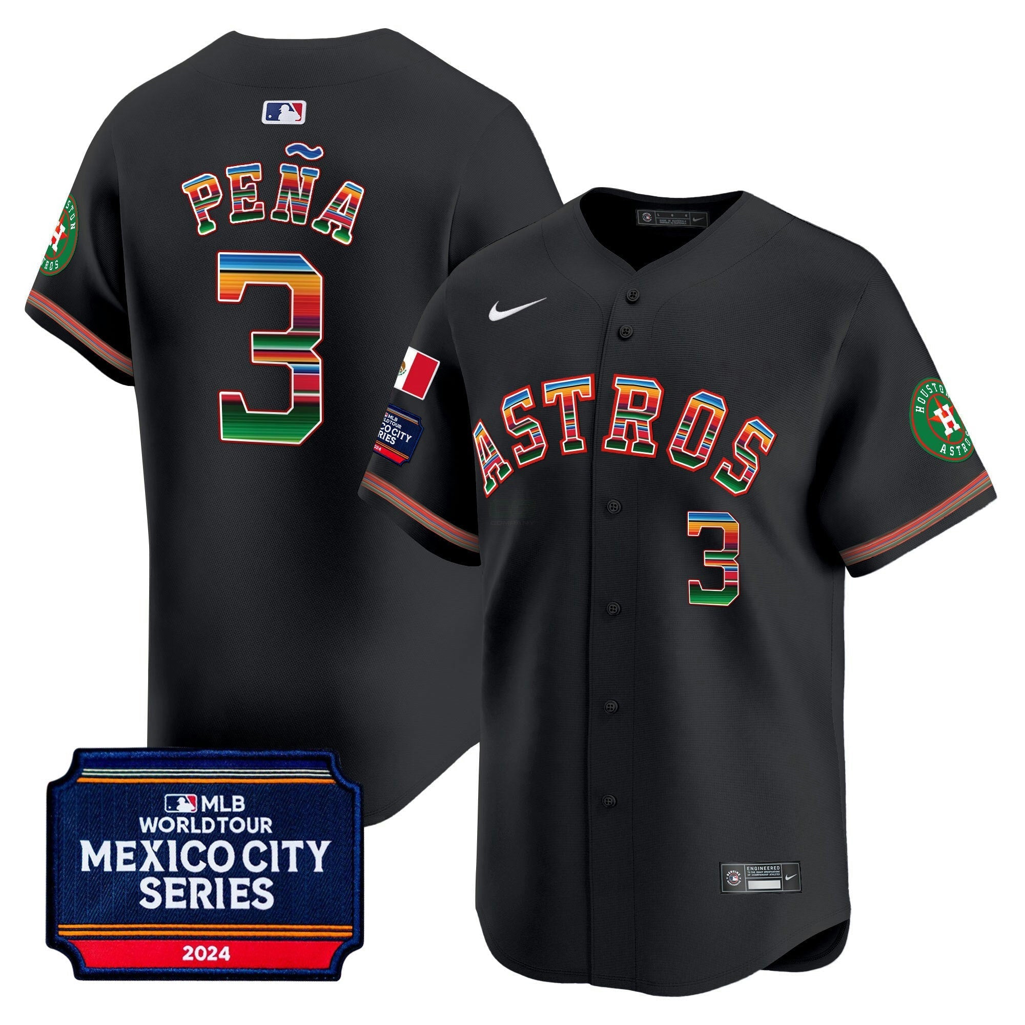 Camisa MLB Men’s Houston 2024 Mexico City Series Patch Vapor Premier Limited Jersey