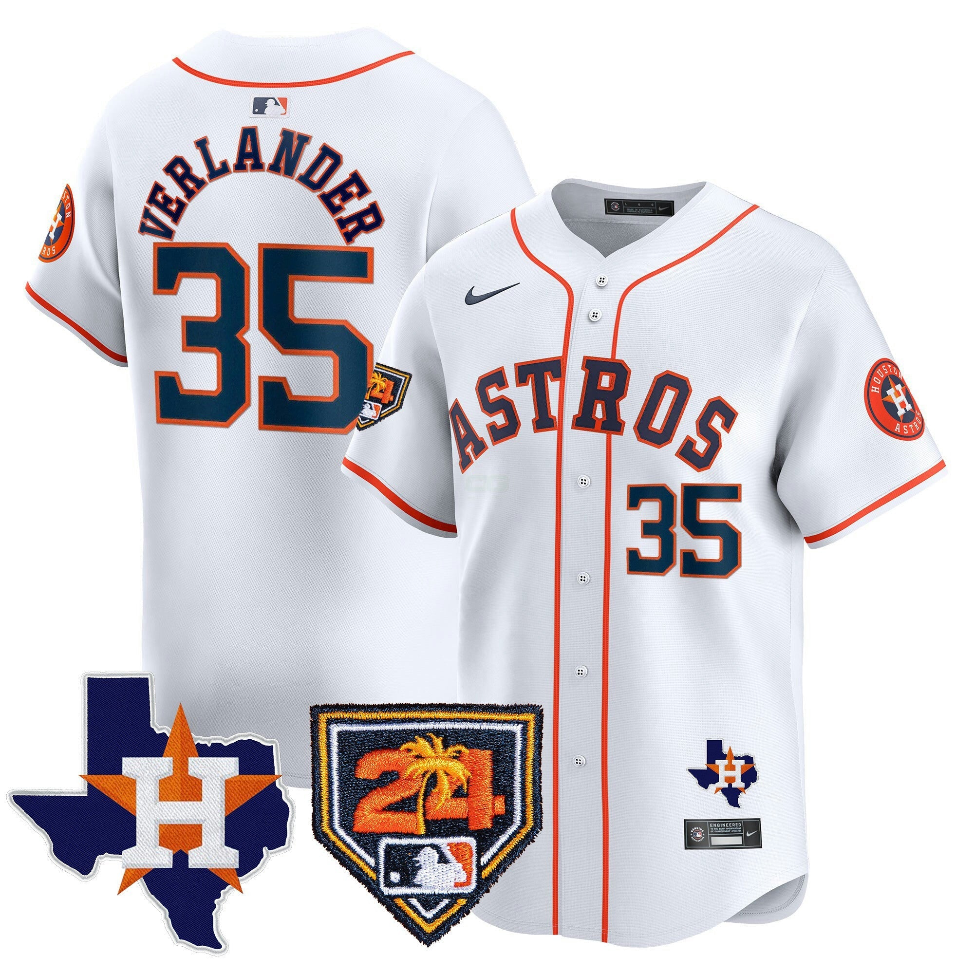 Camisa MLB Men’s Houston 2024 Spring Training & Texas Patch Vapor Premier Limited Jersey