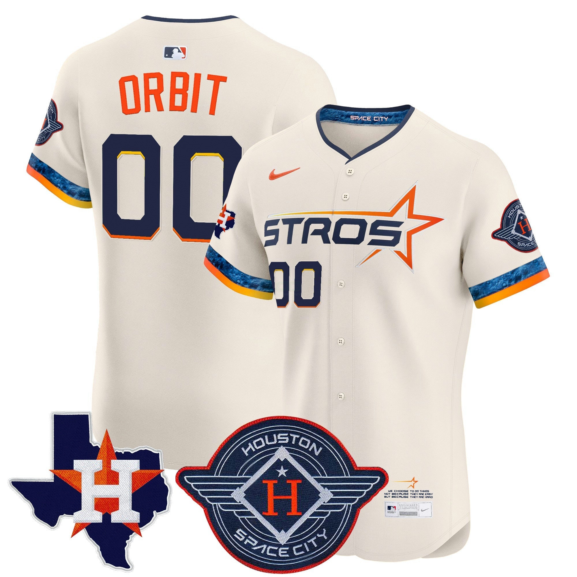 Camisa MLB Men’s Houston 2025 City Connect Texas Patch Vapor Premier Elite Jersey