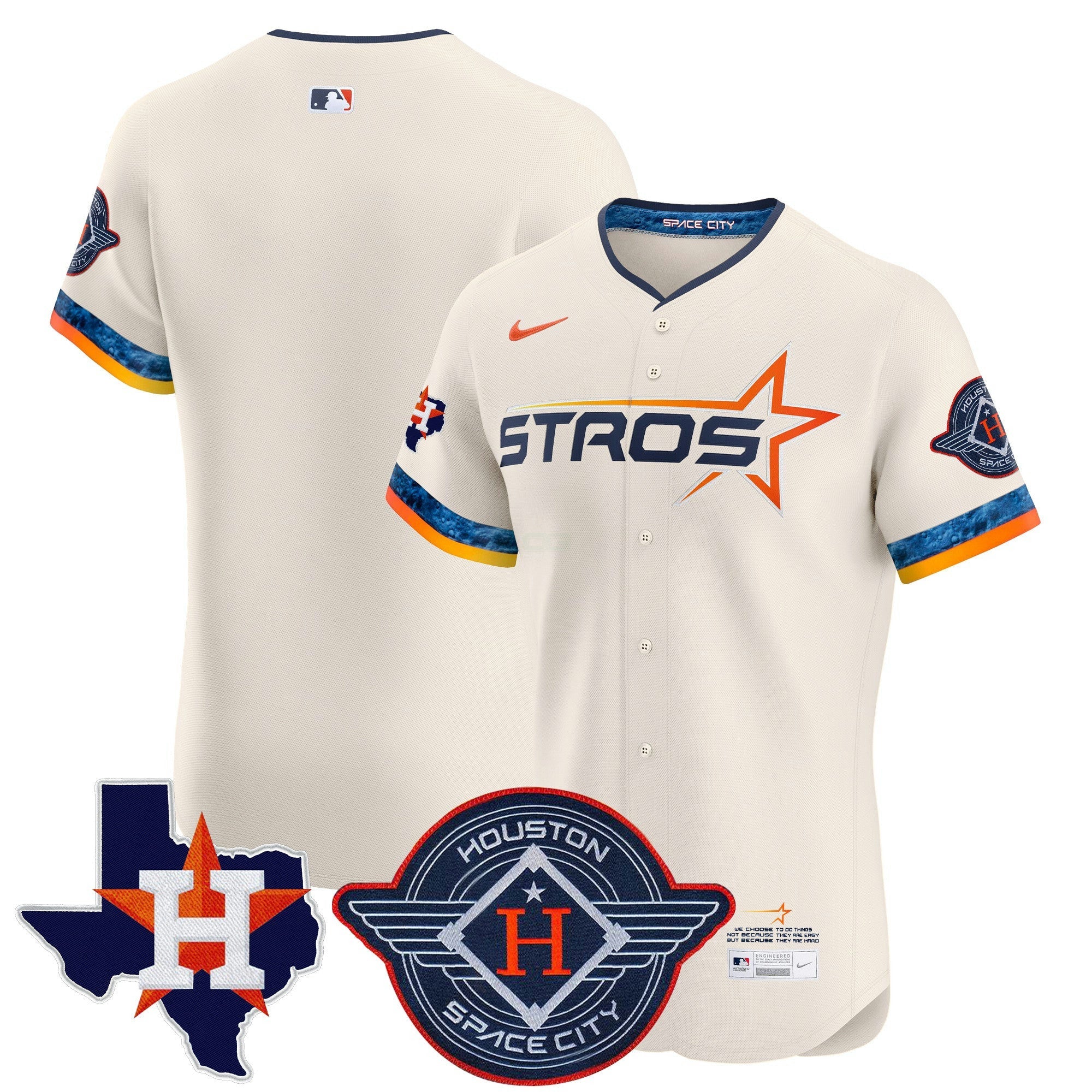 Camisa MLB Men’s Houston 2025 City Connect Texas Patch Vapor Premier Elite Jersey