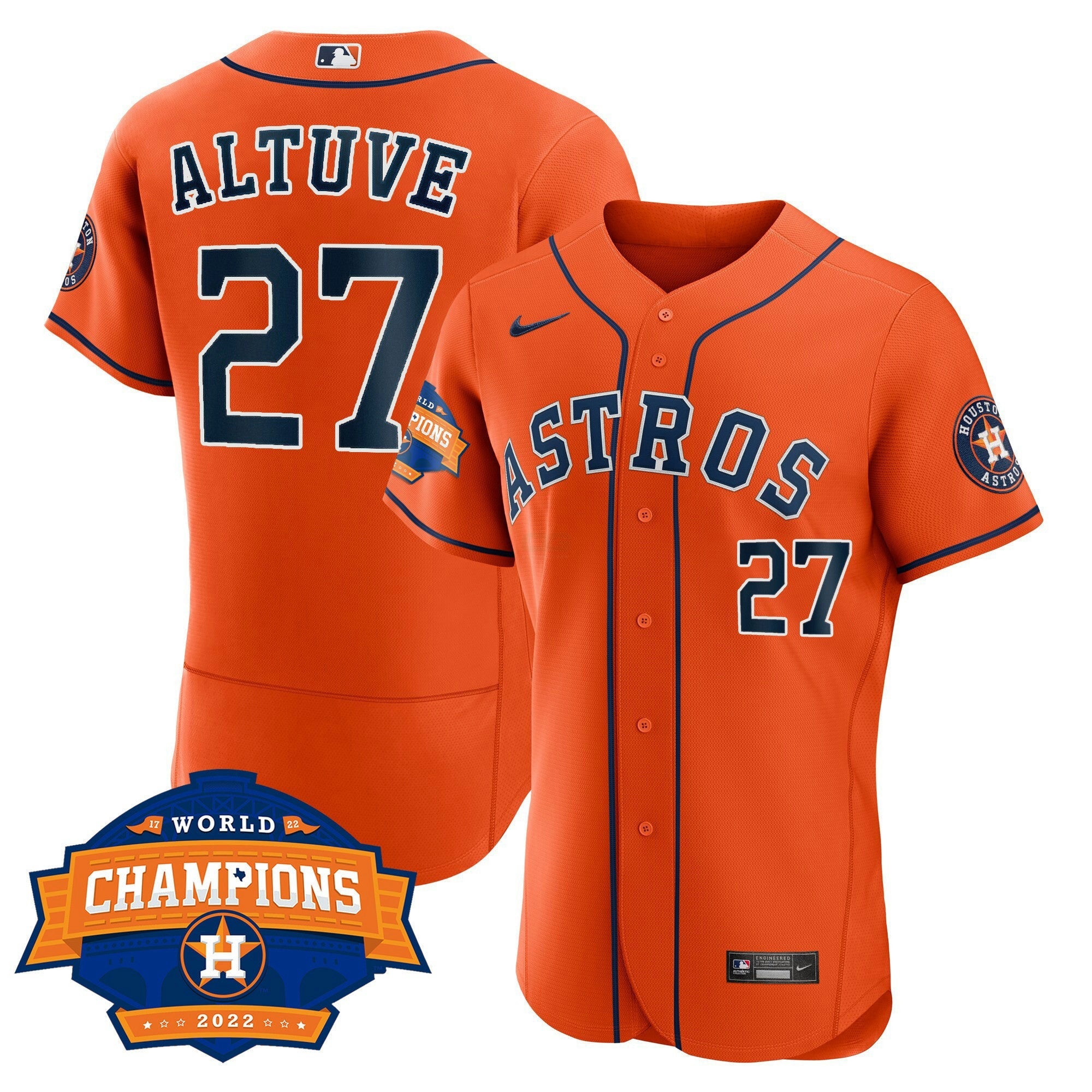 Camisa MLB Men’s Houston Alternativa 2022 World Series Champions Patch Limited Jersey