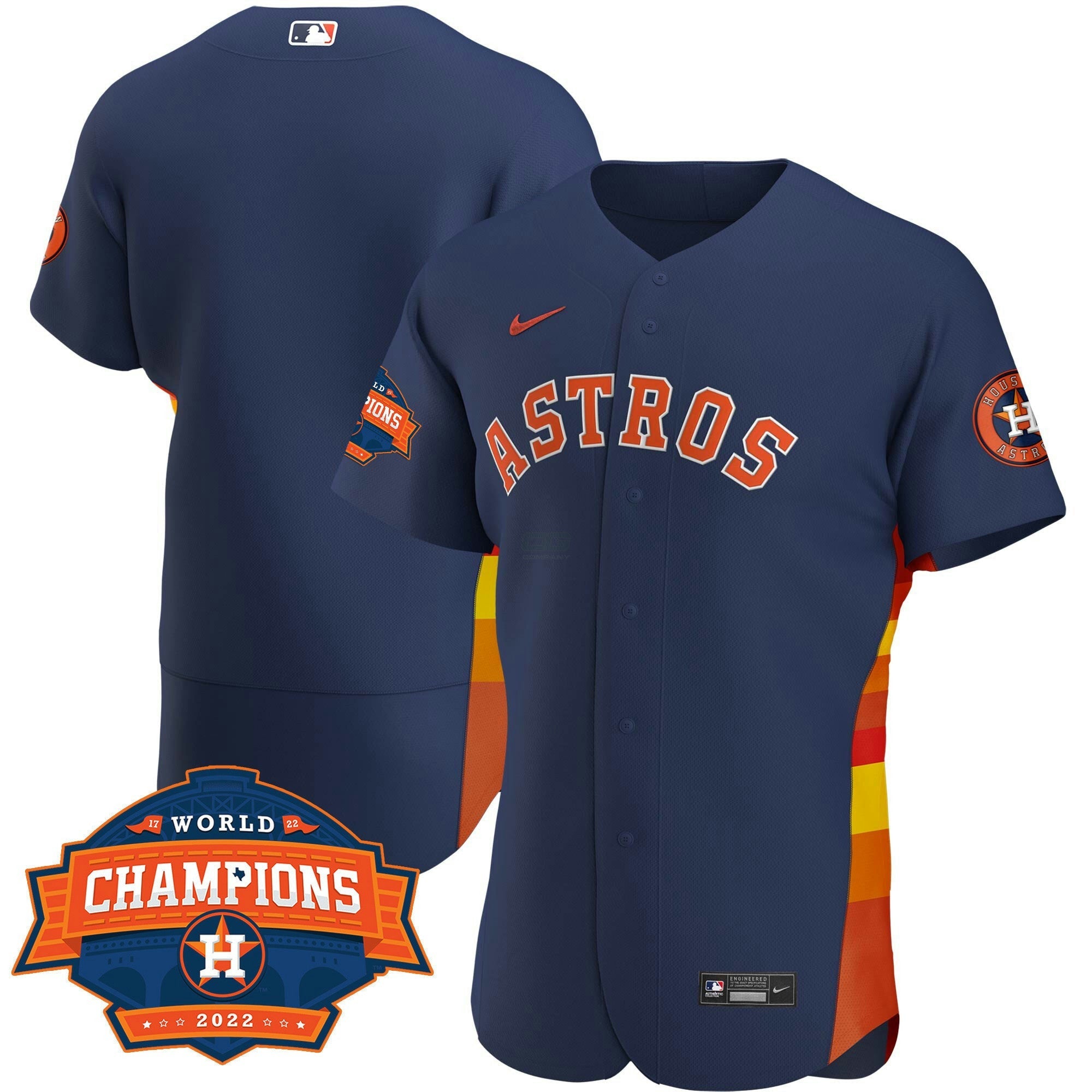 Camisa MLB Men’s Houston Alternativa Azul Marinho 2022 Champions Limited Player Jersey