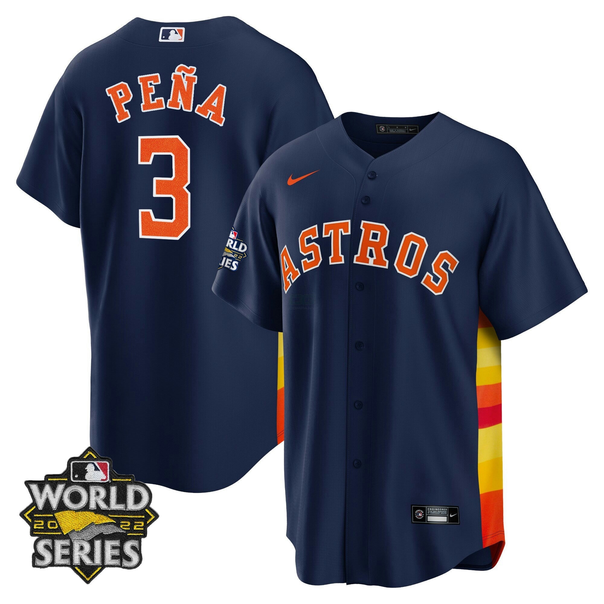 Camisa MLB Men’s Houston Alternativa Azul Marinho 2022 World Series Player Jersey