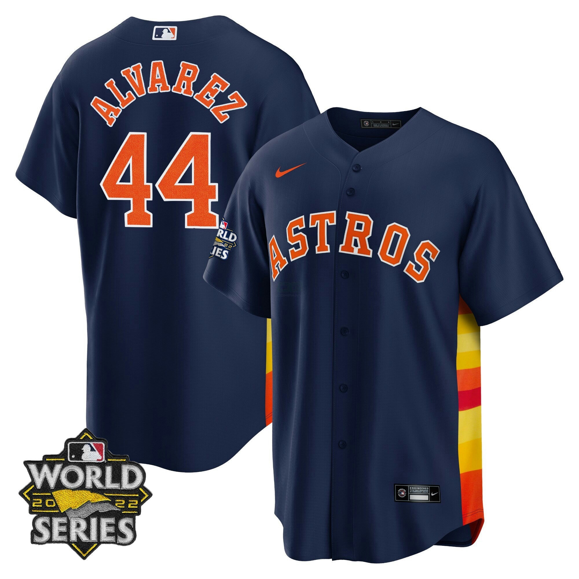 Camisa MLB Men’s Houston Alternativa Azul Marinho 2022 World Series Player Jersey