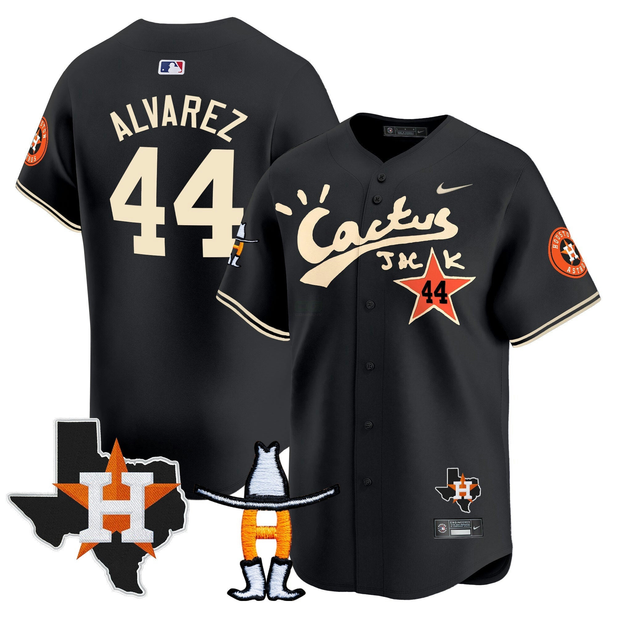 Camisa MLB Men’s Houston Cactus Jack Houston Rodeo Patch Vapor Premier Limited Jersey