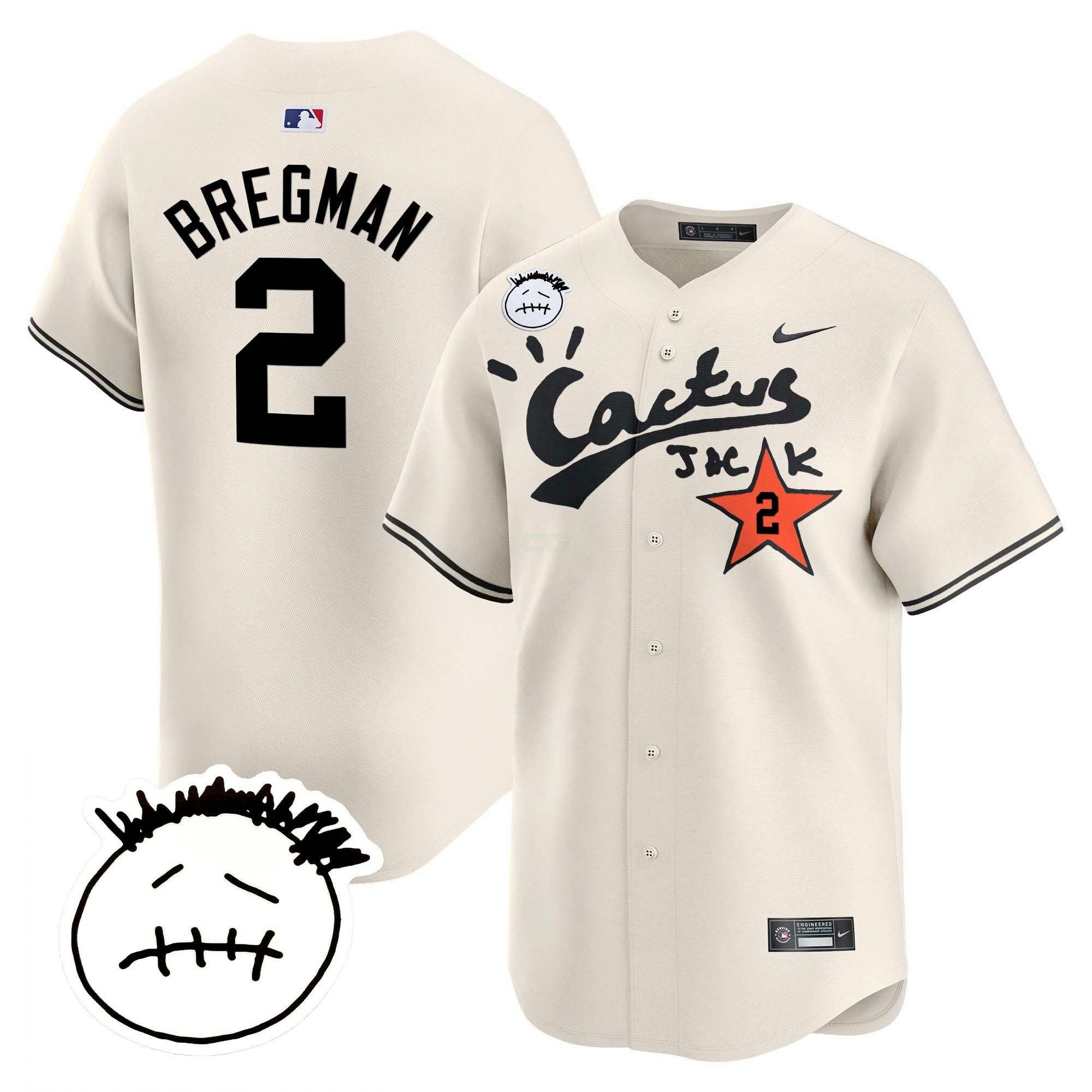 Camisa MLB Men’s Houston Cactus Jack Patch Vapor Premier Limited Jersey V4 – Stitched
