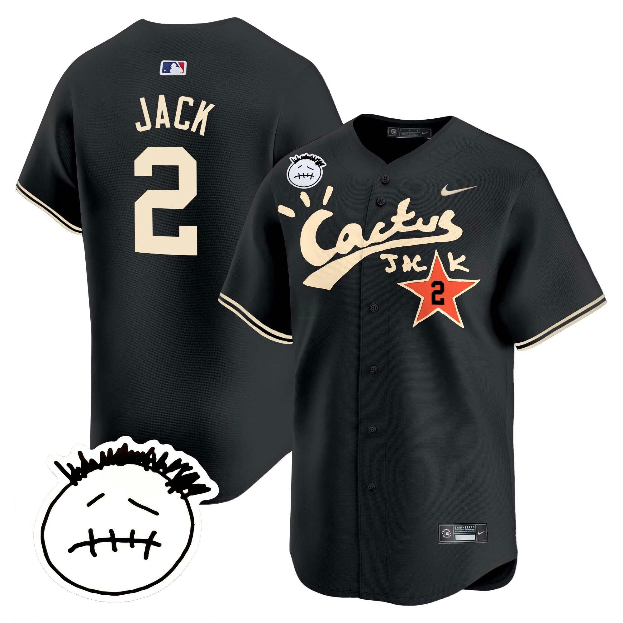Camisa MLB Men’s Houston Cactus Jack Patch Vapor Premier Limited Jersey V4 – Stitched