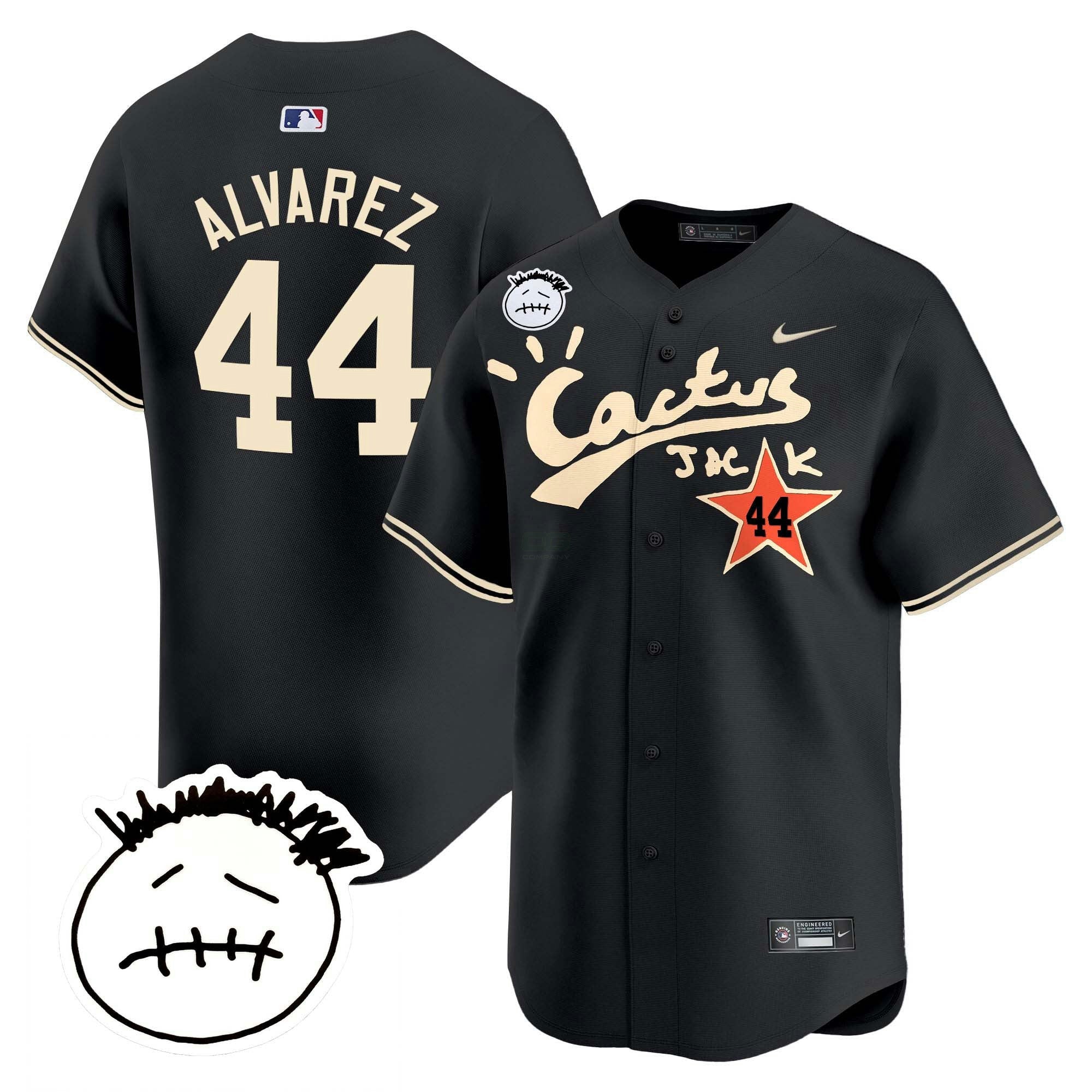 Camisa MLB Men’s Houston Cactus Jack Patch Vapor Premier Limited Jersey V4 – Stitched