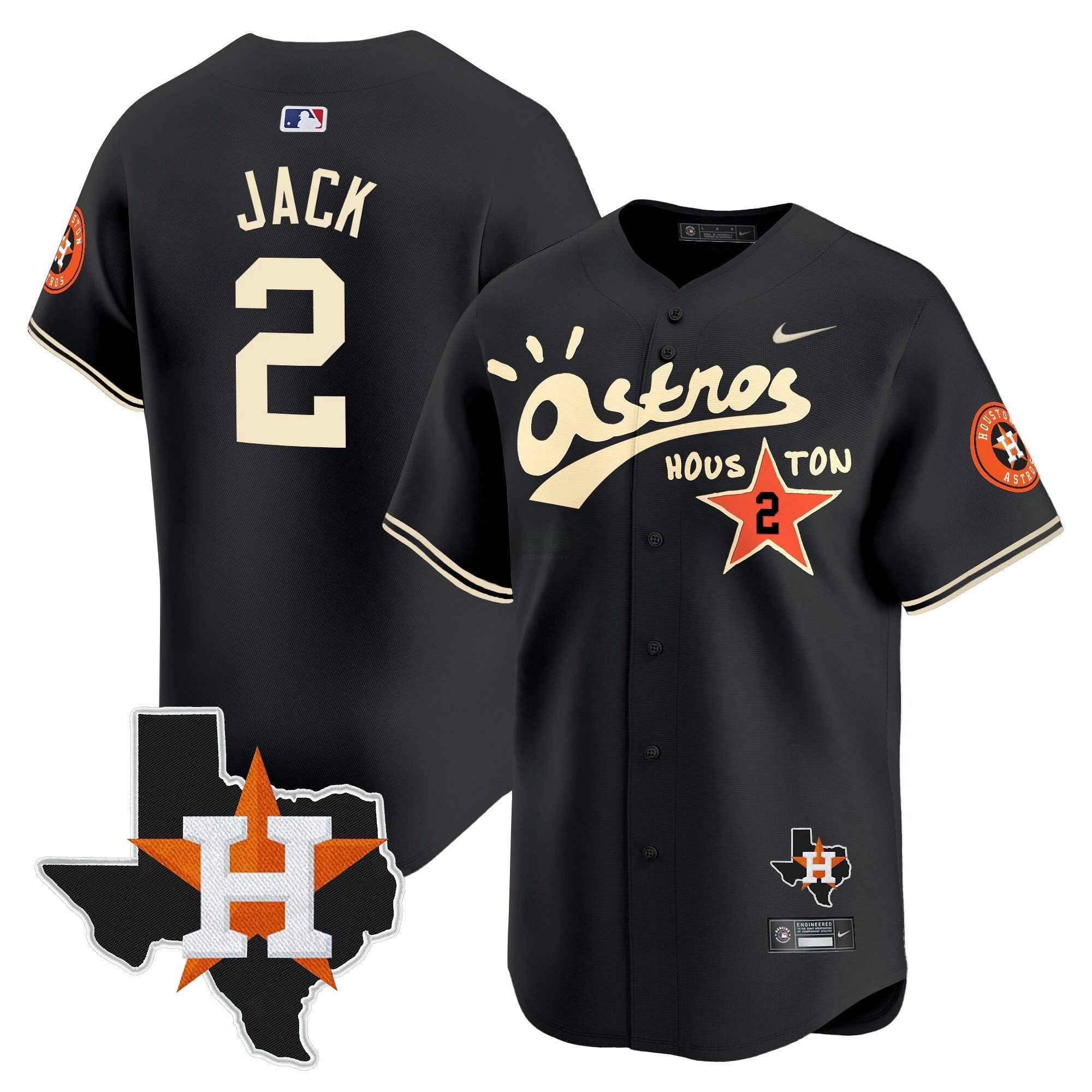 Camisa MLB Men’s Houston Cactus Jack Style Vapor Premier Limited Jersey – Stitched