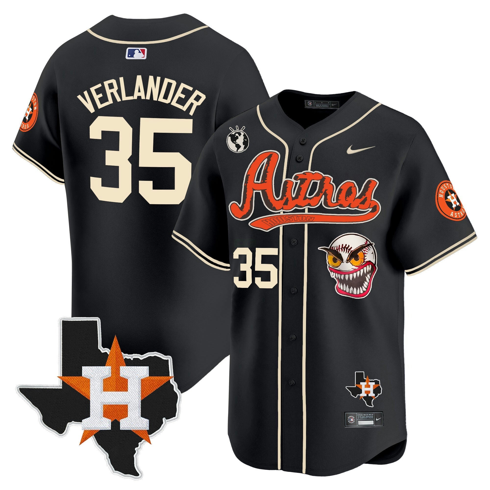 Camisa MLB Men’s Houston Cactus Jack Style Vapor Premier Limited Jersey V2 – Stitched
