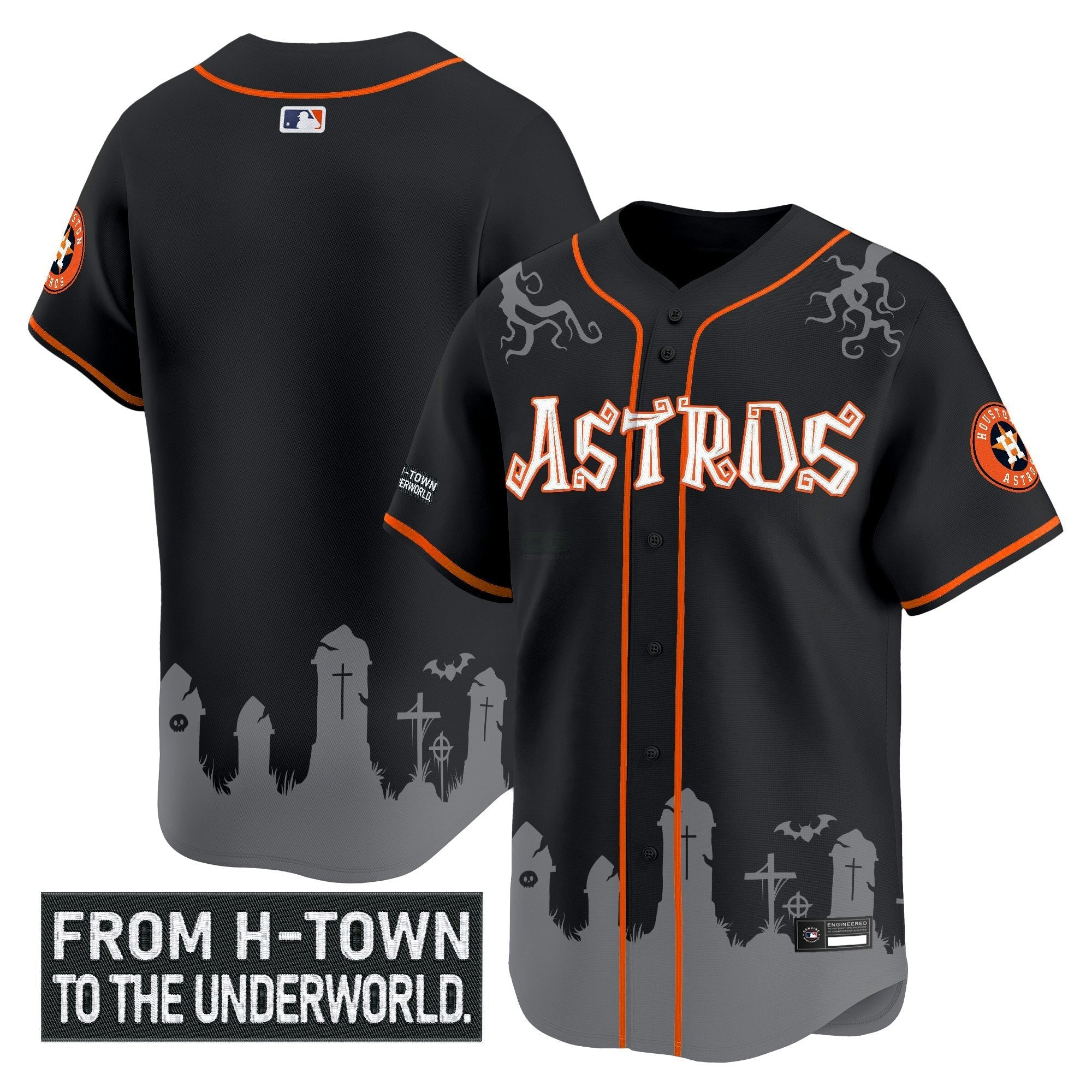 Camisa MLB Men’s Houston ‘Halloween Shadows Edition’ Vapor Premier Limited Jersey – Stitched