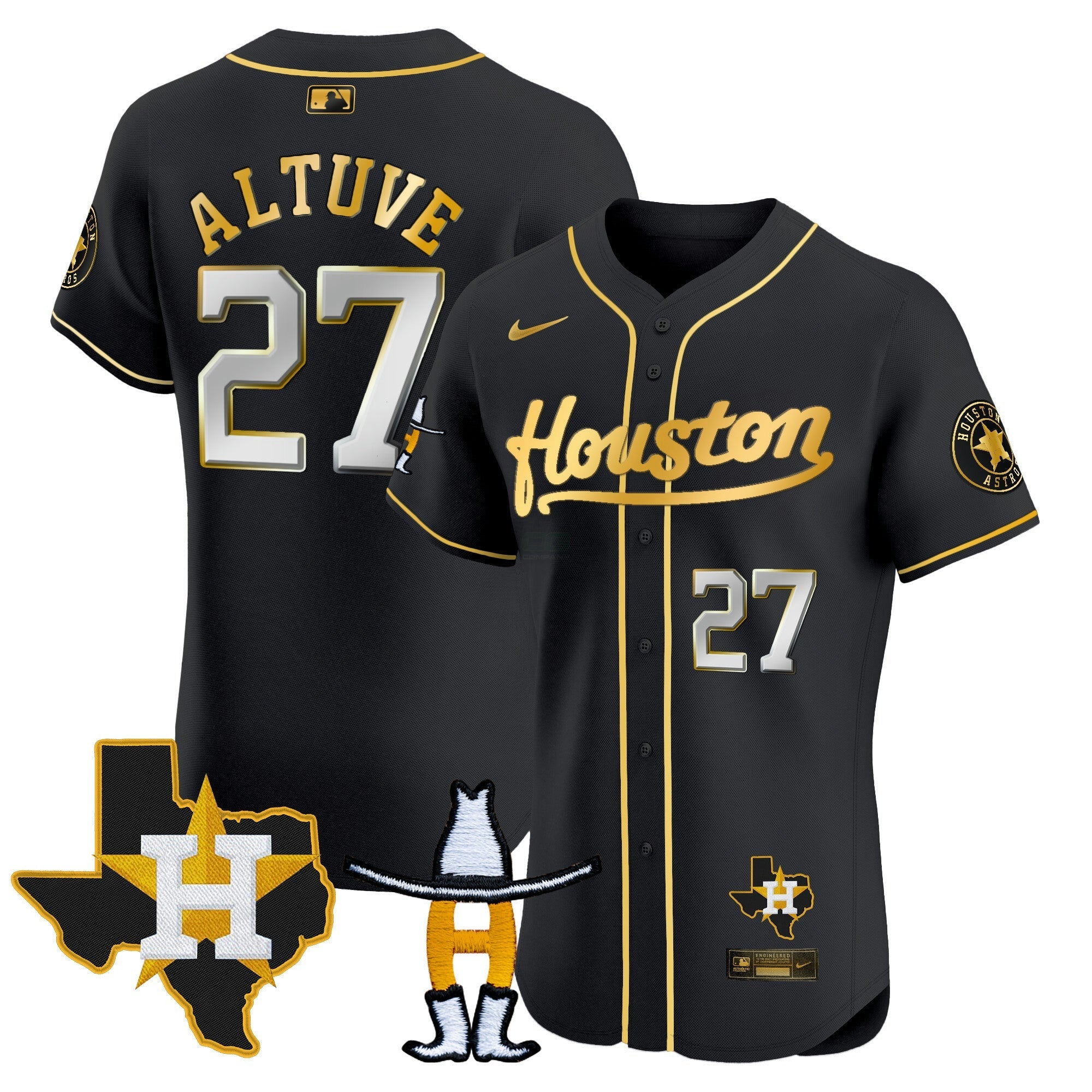 Camisa MLB Men’s Houston Houston Rodeo Patch Vapor Premier Elite Jersey