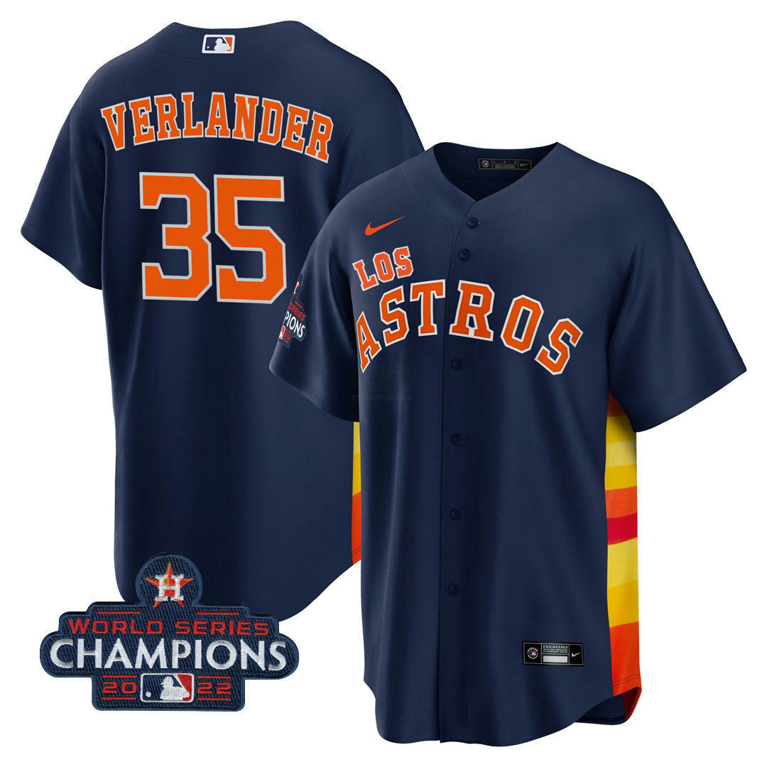 Camisa MLB Men’s Houston “Los ” Hispanic Heritage Champions Patch Jersey