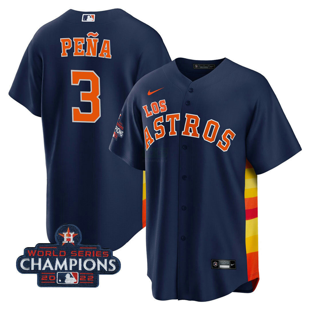 Camisa MLB Men’s Houston “Los ” Hispanic Heritage Champions Patch Jersey