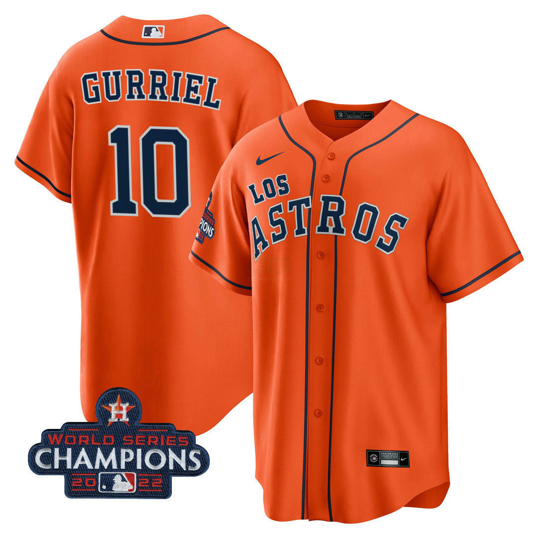 Camisa MLB Men’s Houston “Los ” Hispanic Heritage Champions Patch Jersey