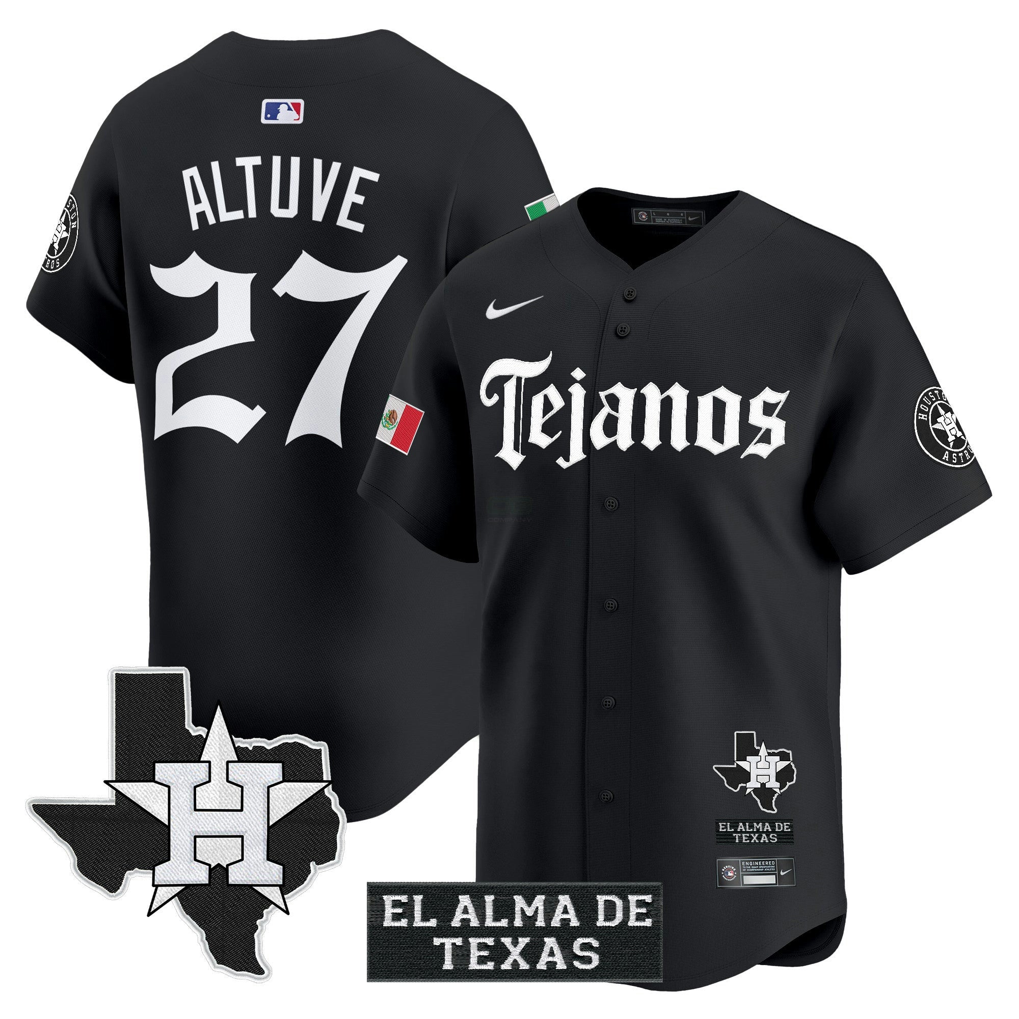Camisa MLB Men’s Houston Mexico Tejano Barrio Style Vapor Premier Limited Jersey