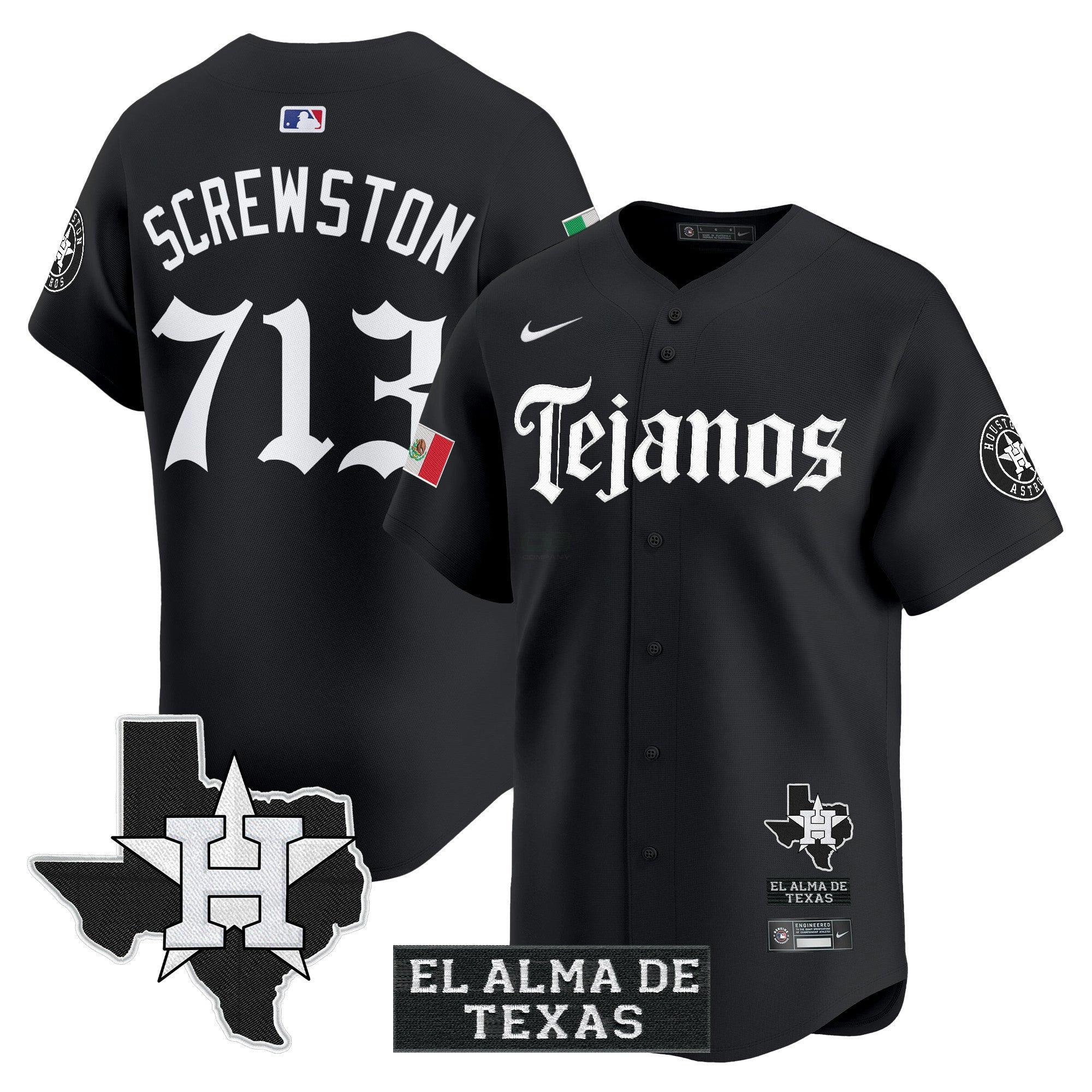 Camisa MLB Men’s Houston Mexico Tejano Barrio Style Vapor Premier Limited Jersey