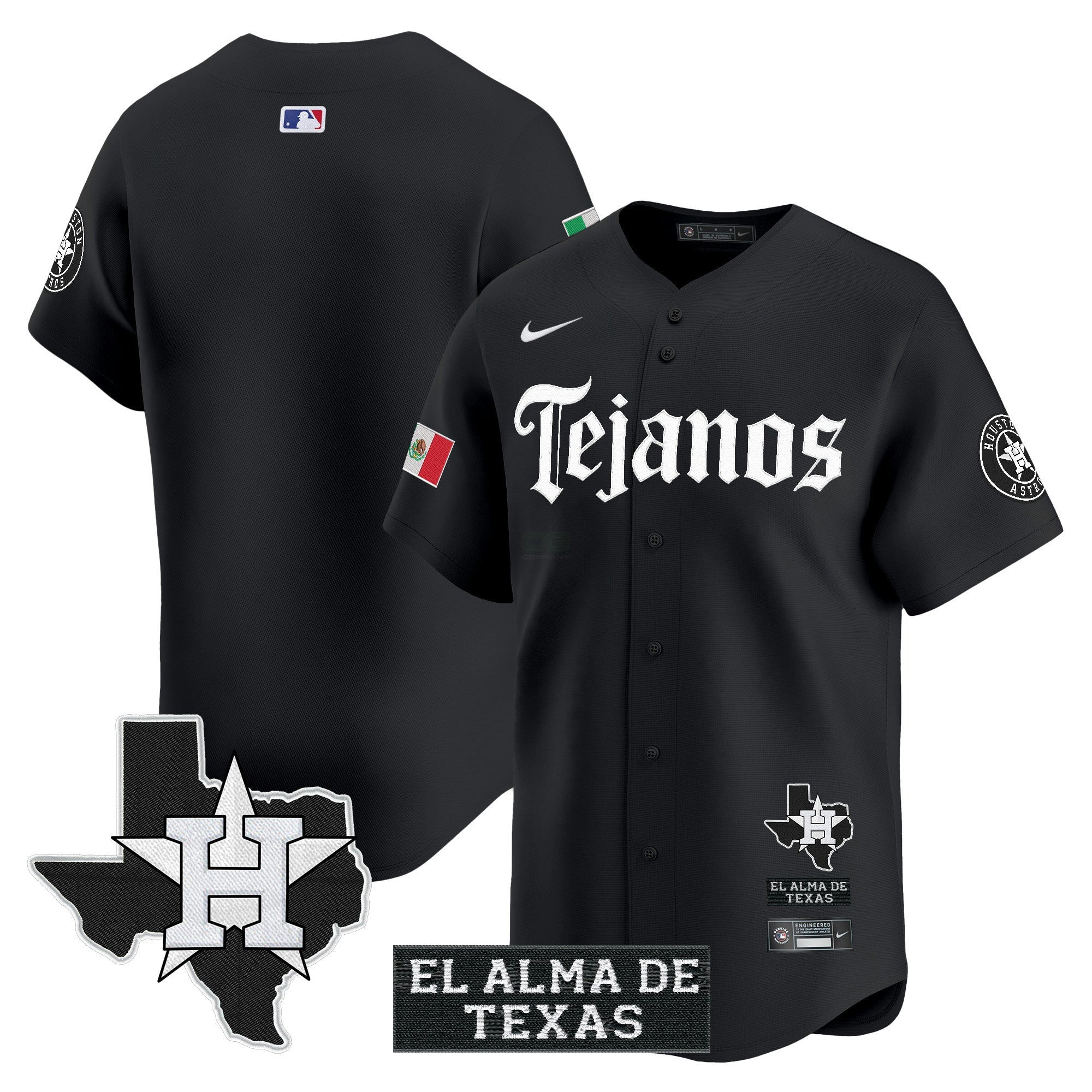 Camisa MLB Men’s Houston Mexico Tejano Barrio Style Vapor Premier Limited Jersey