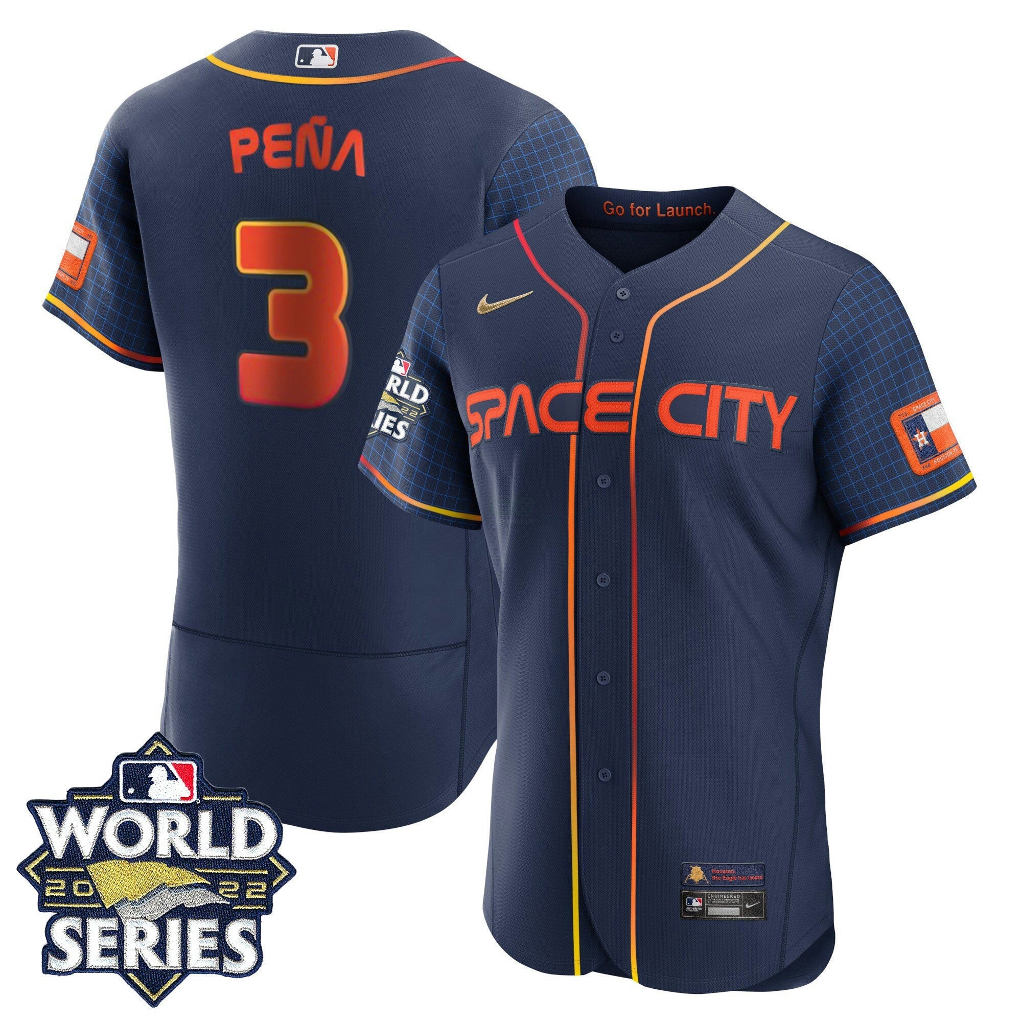 Camisa MLB Men’s Houston Space City 2022 World Series Jersey