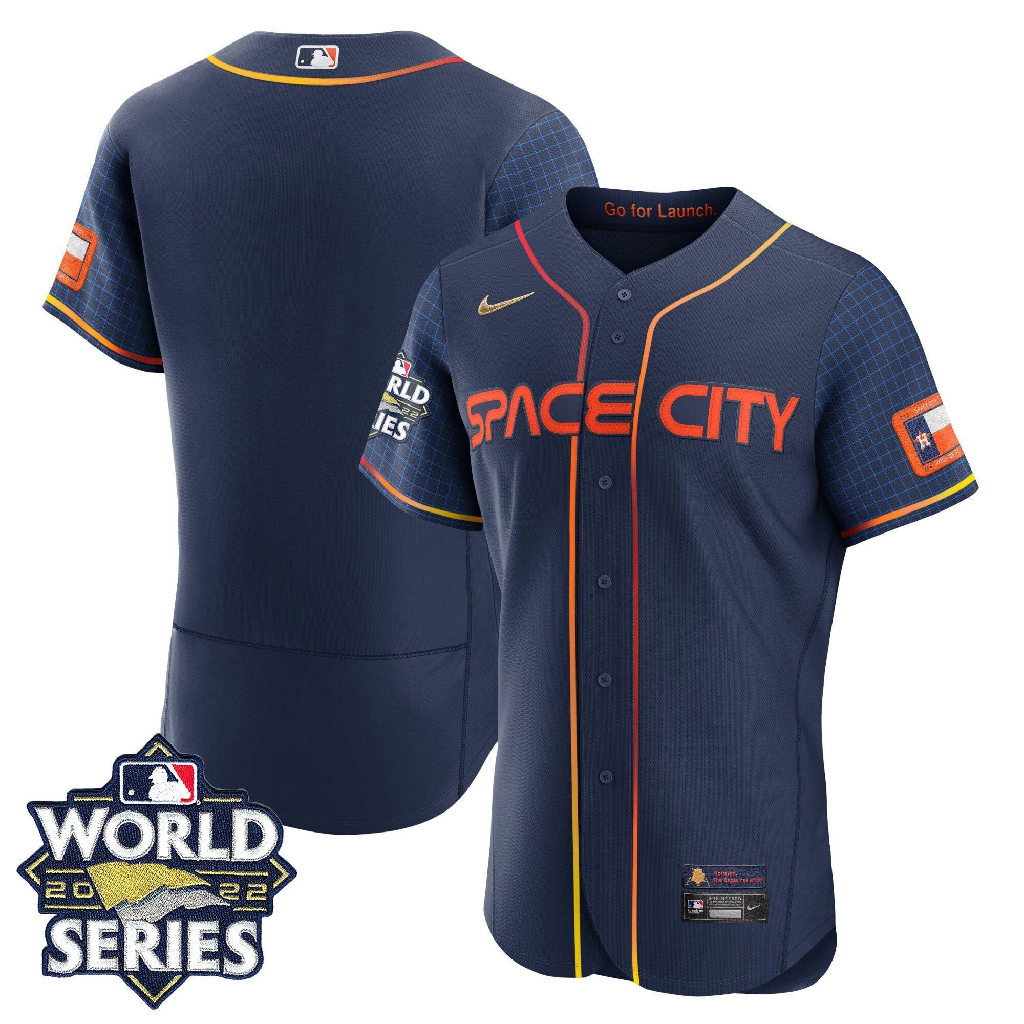 Camisa MLB Men’s Houston Space City 2022 World Series Jersey