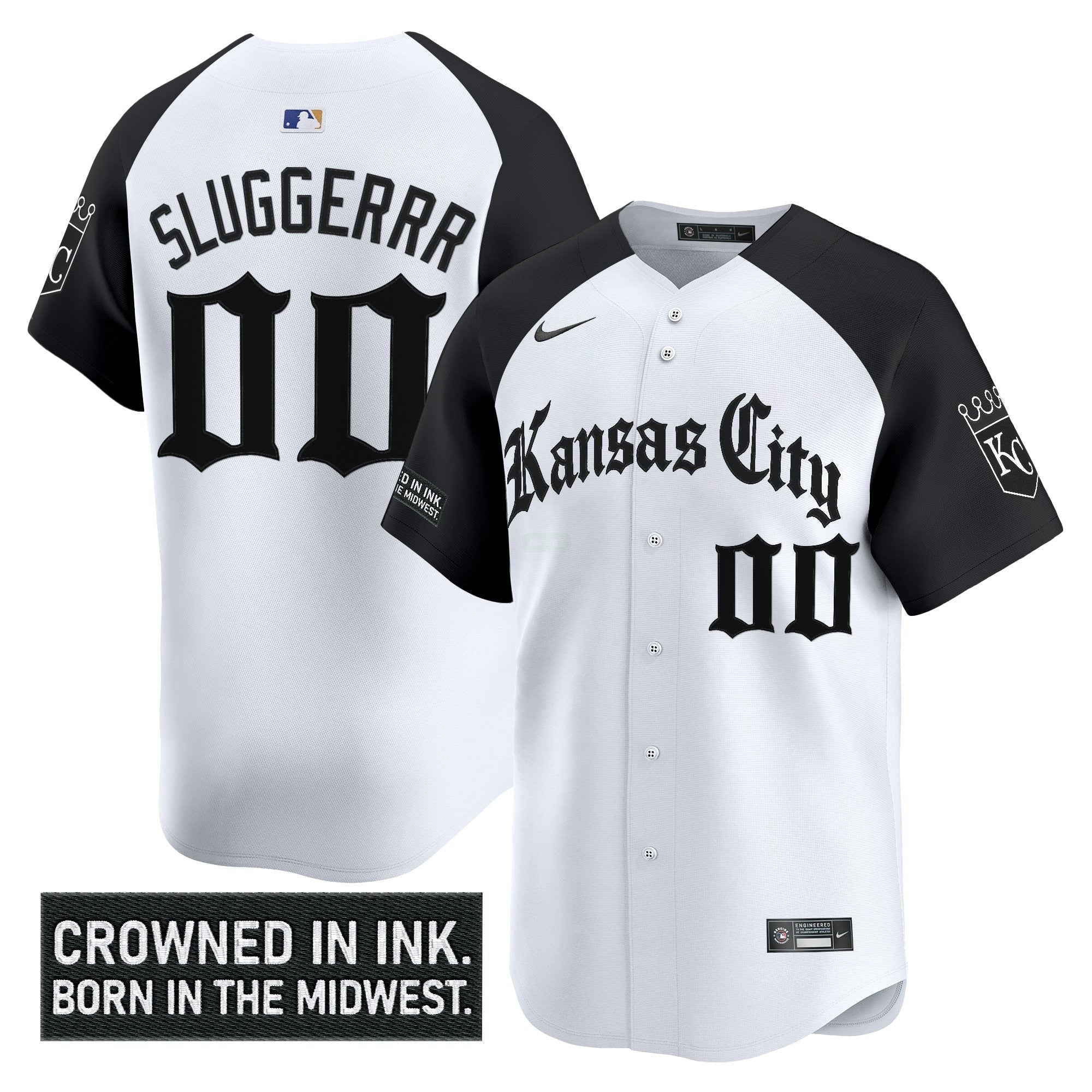 Camisa MLB Men’s Kansas City ‘Gothic Crown Edition’ Vapor Premier Limited Jersey