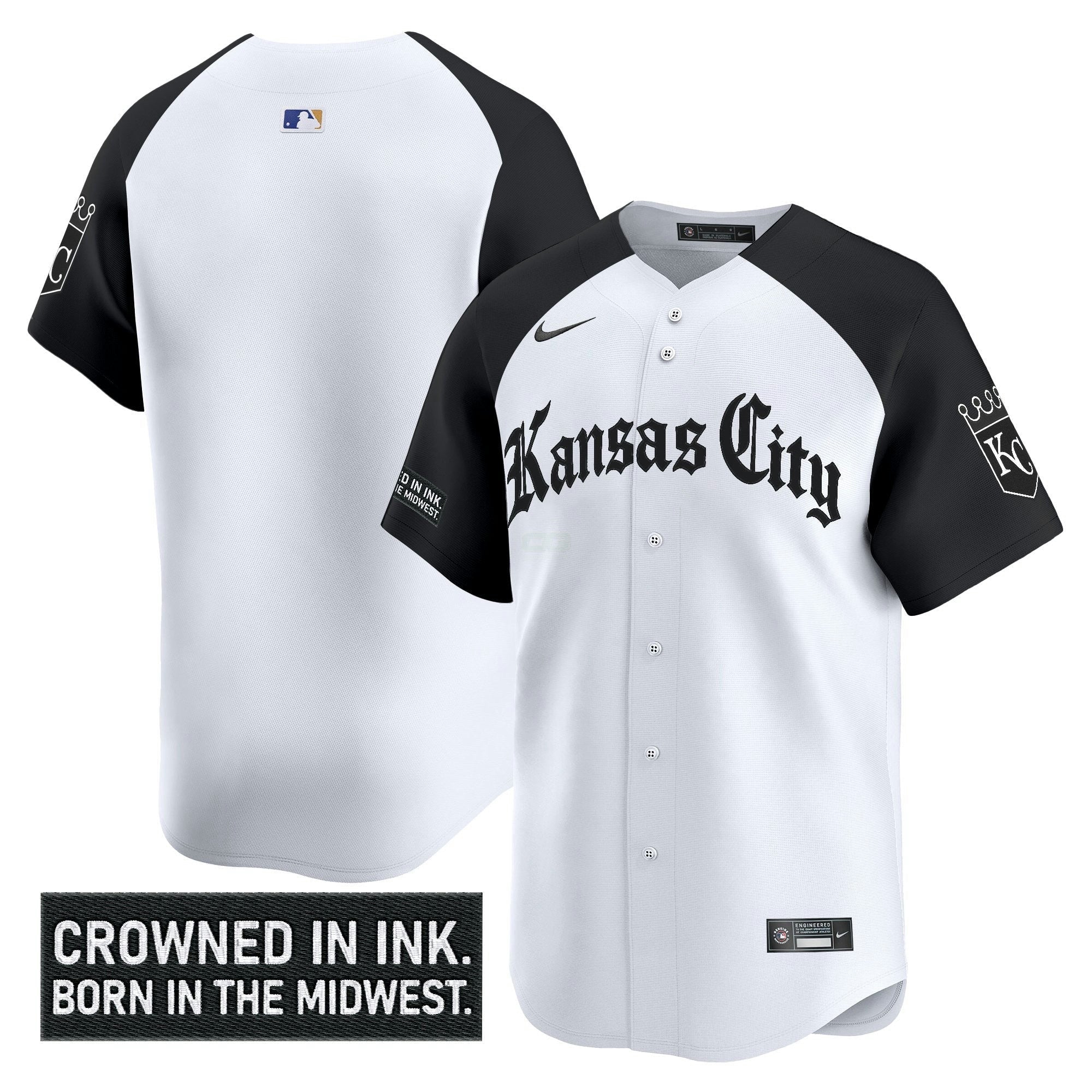 Camisa MLB Men’s Kansas City ‘Gothic Crown Edition’ Vapor Premier Limited Jersey