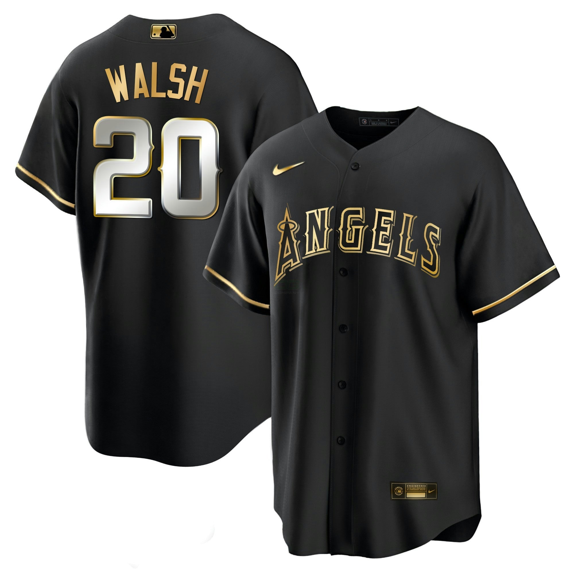 Camisa MLB Men’s Los Angeles Black Limited & Dourada Jersey