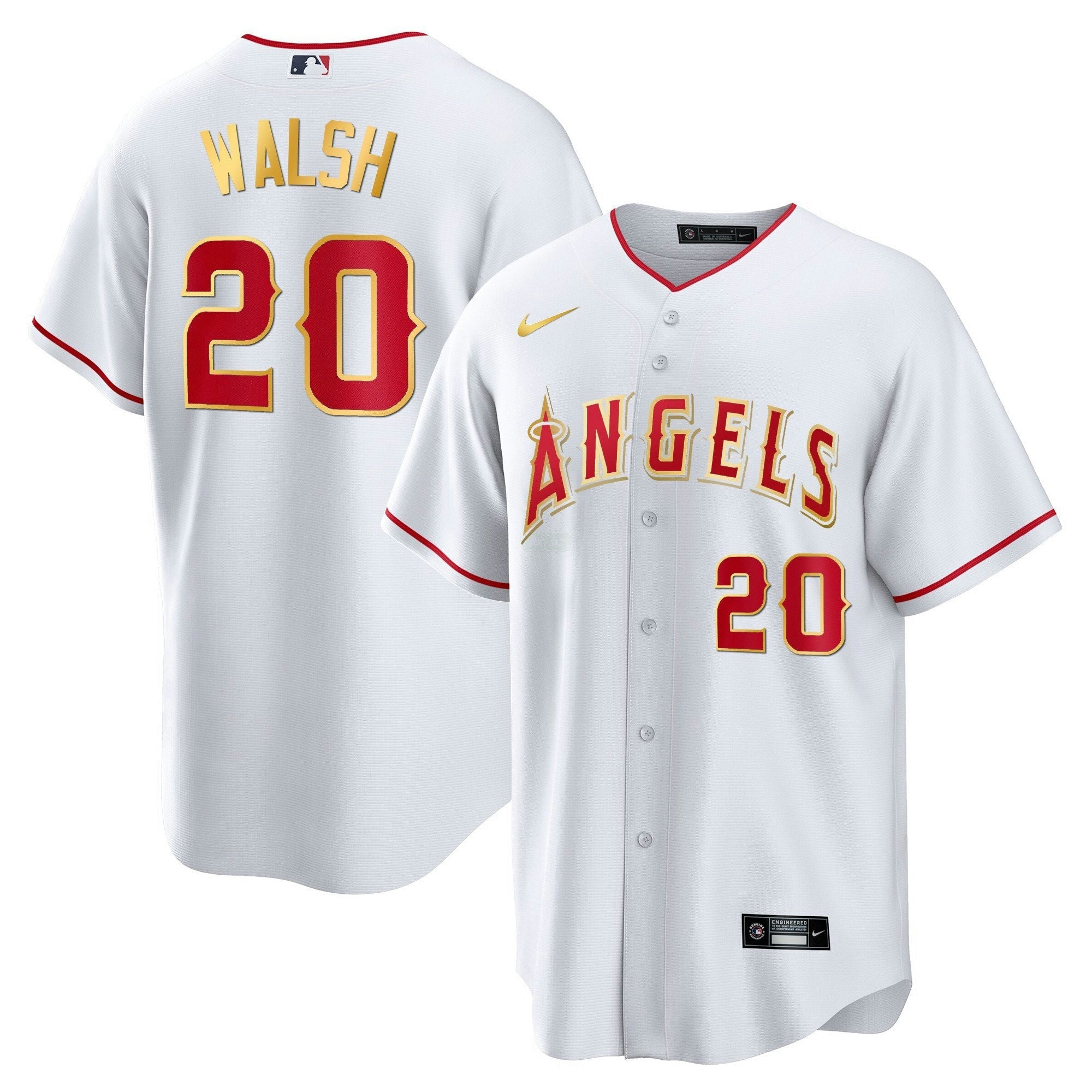 Camisa MLB Men’s Los Angeles Cool Base Dourada Jersey